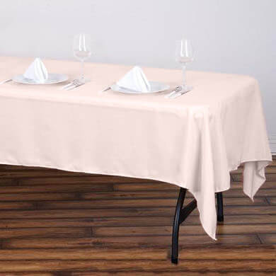 Stylish and Durable Blush Polyester Rectangle Tablecloth, 60x102 - Perfect for Any Occasion
