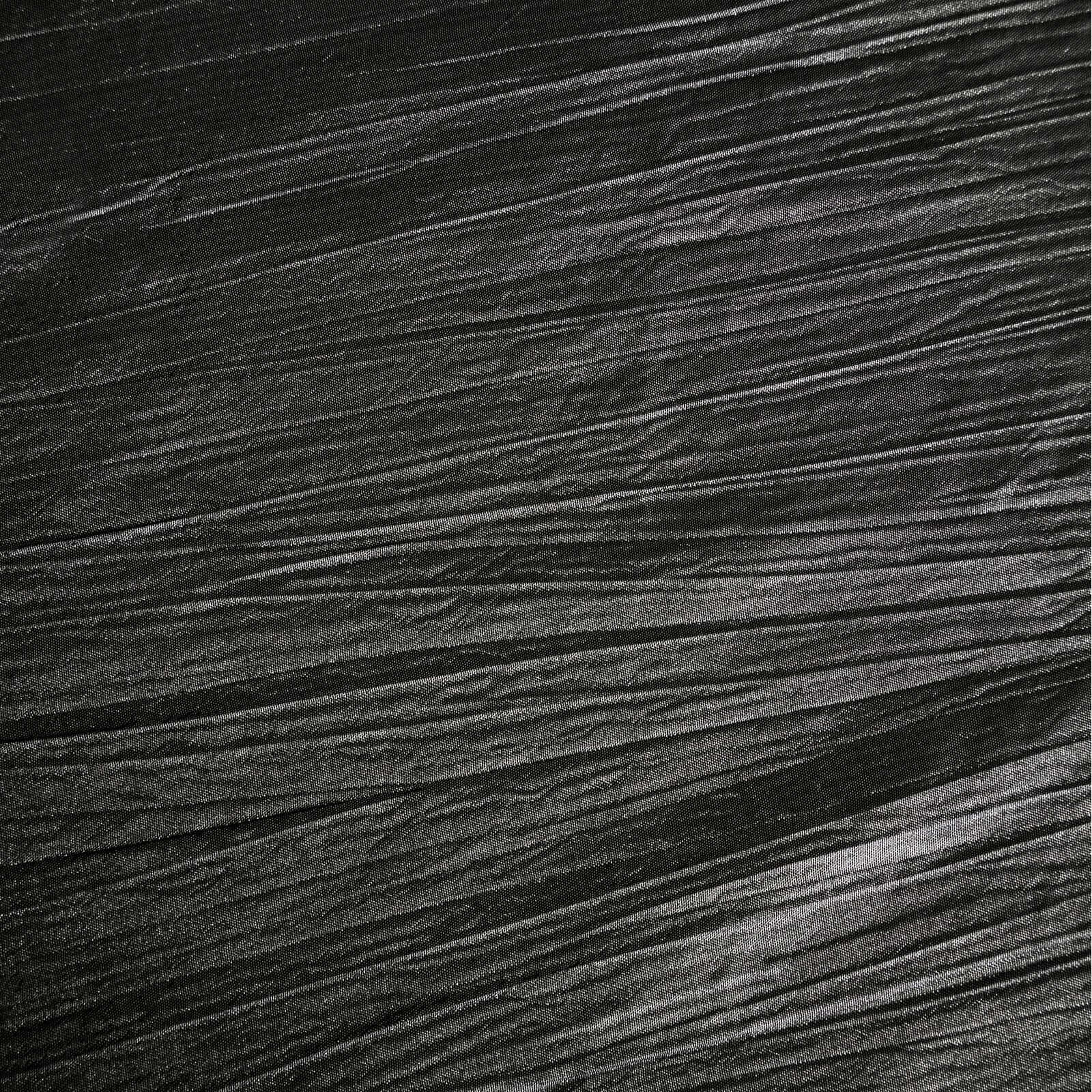 Black Accordion Crinkle 90x90 Square Taffeta Table Overlay Tablecloth