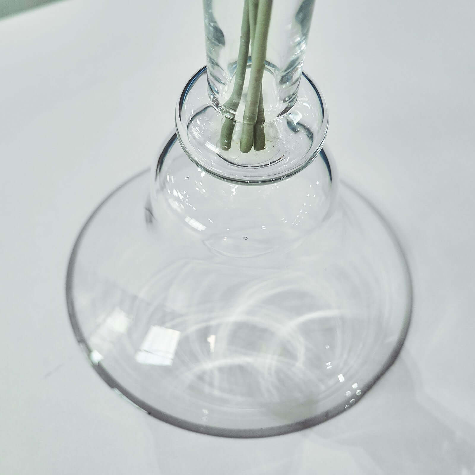 Set of 2 Clear Reversible Glass Trumpet Vases - Ideal Stylish Centerpieces for Events