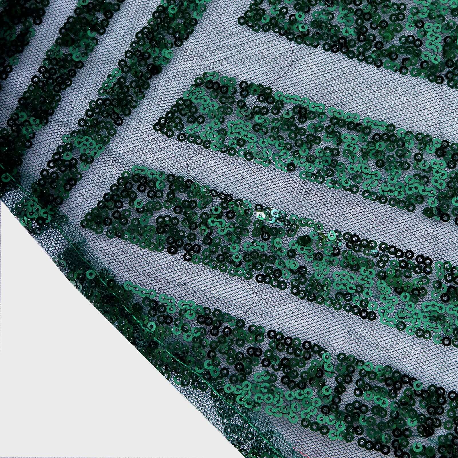 72-Inch Square Hunter Emerald Green Diamond-Pattern Sequin Table Overlay Topper