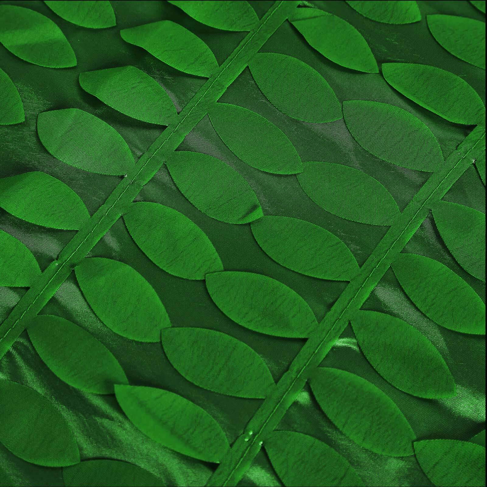 Exclusive Green Taffeta Rectangle Tablecloth with 3D Leaf Petal Design
