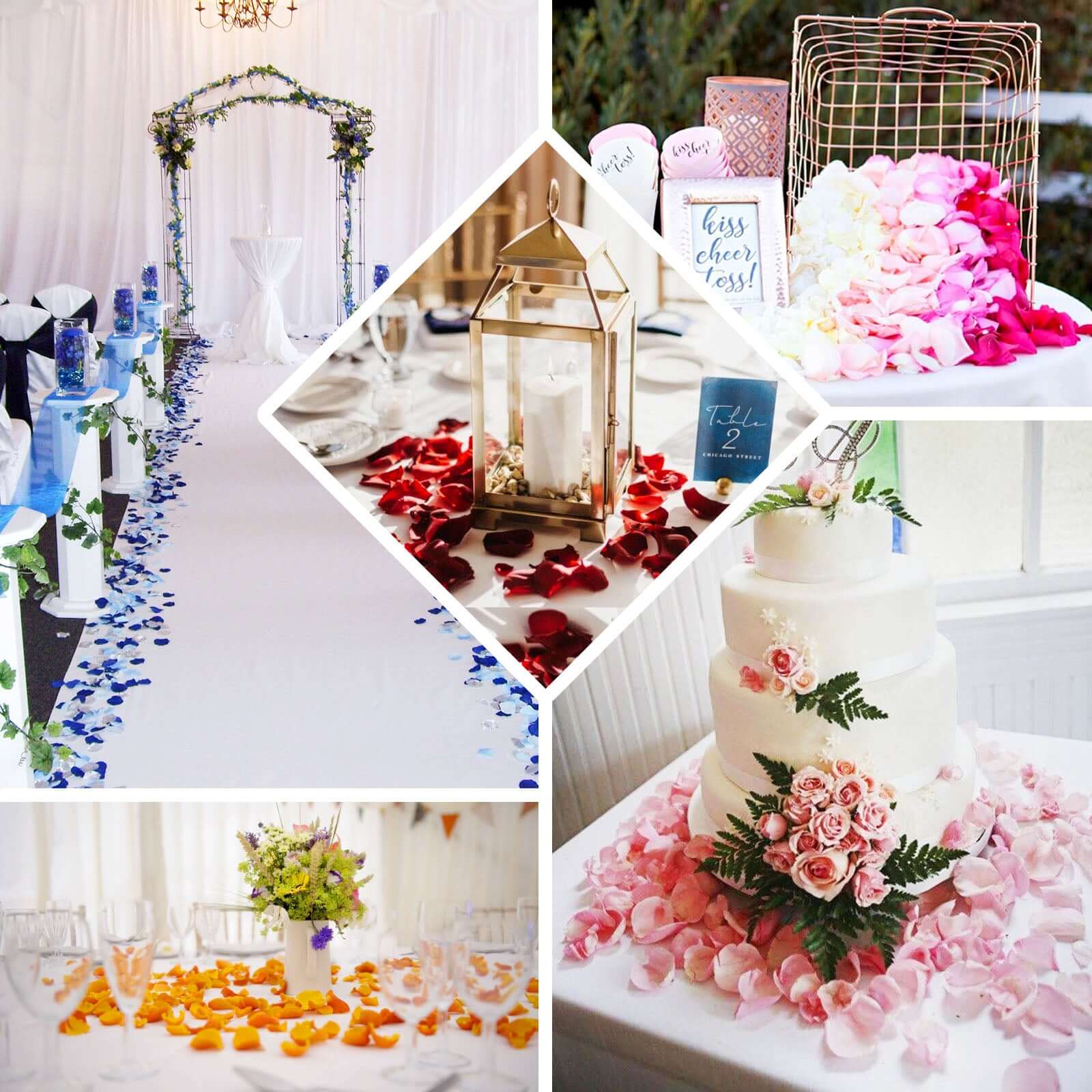 Hot Sale! 500-Piece Set of White and Pink Silk Rose Petal Confetti for Table and Floor Decor