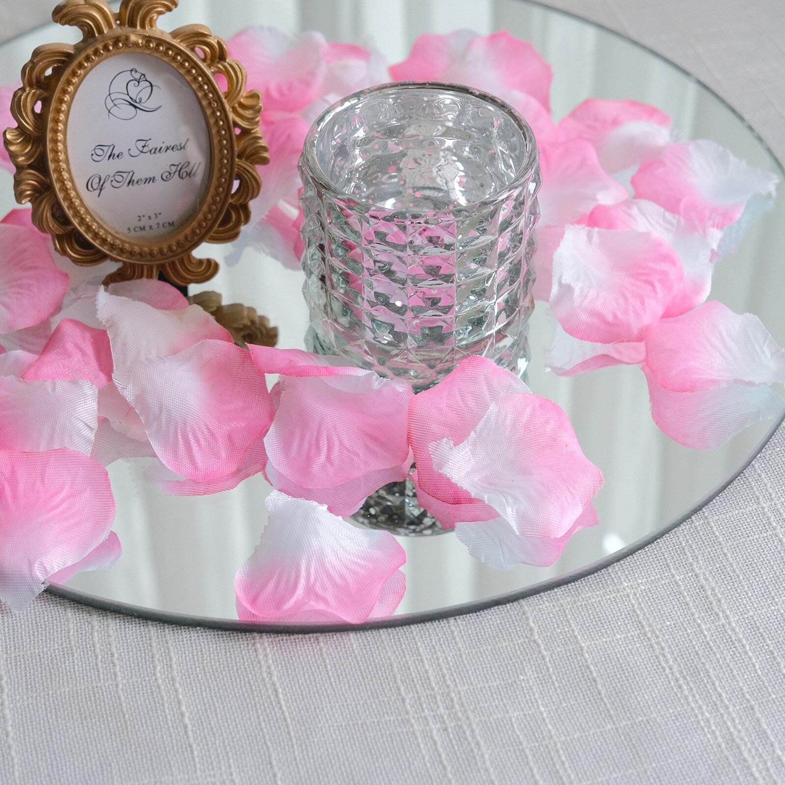 Hot Sale! 500-Piece Set of White and Pink Silk Rose Petal Confetti for Table and Floor Decor