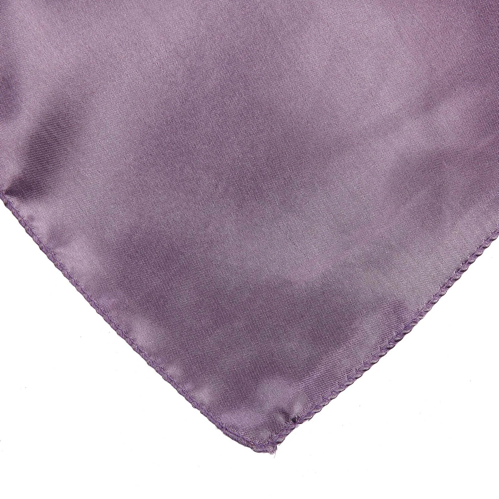 Exclusive 72x72 Violet Amethyst Satin Square Table Overlay with Smooth Finish