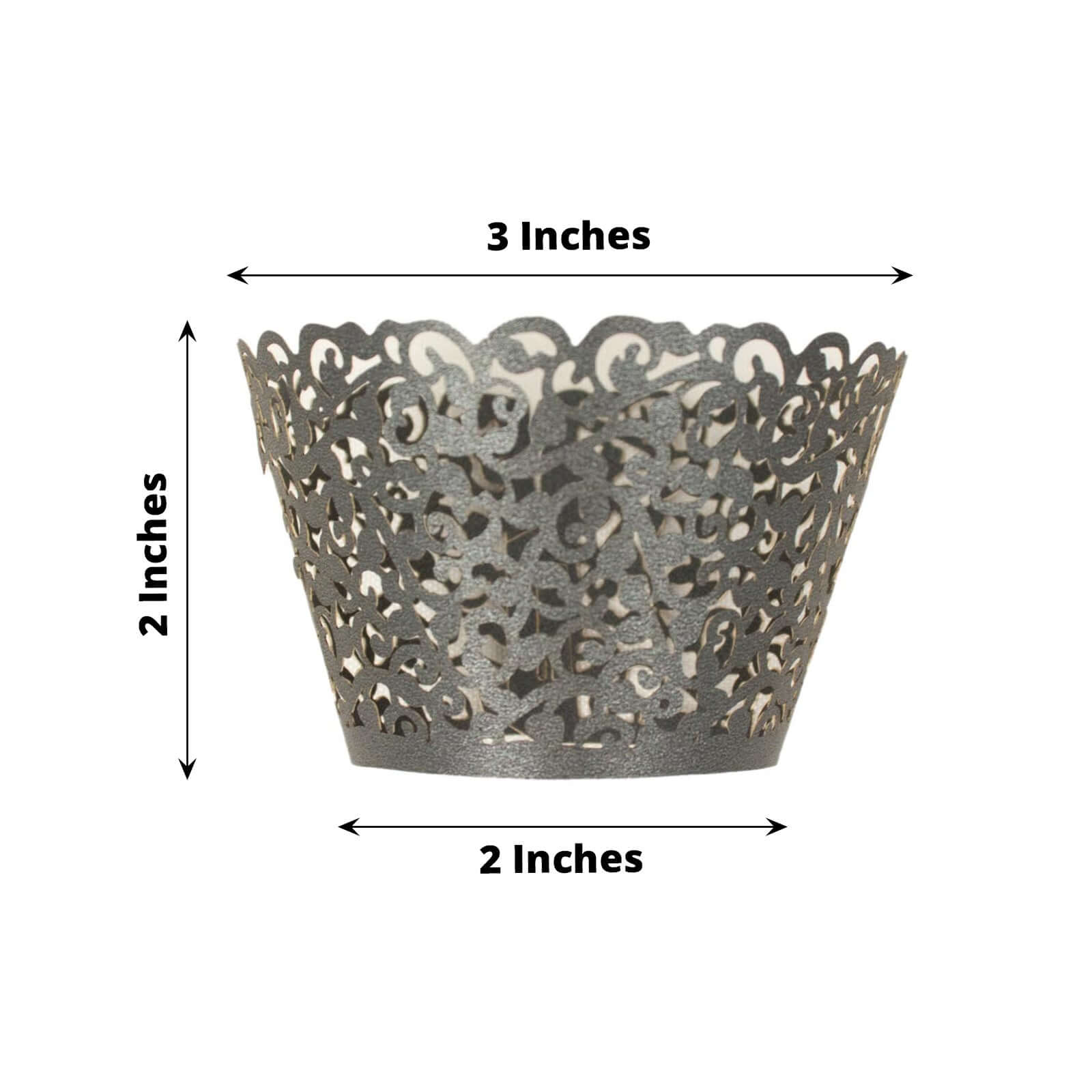25-Pack Premium Black Lace Laser-Cut Paper Cupcake Wrappers - Ideal for Events