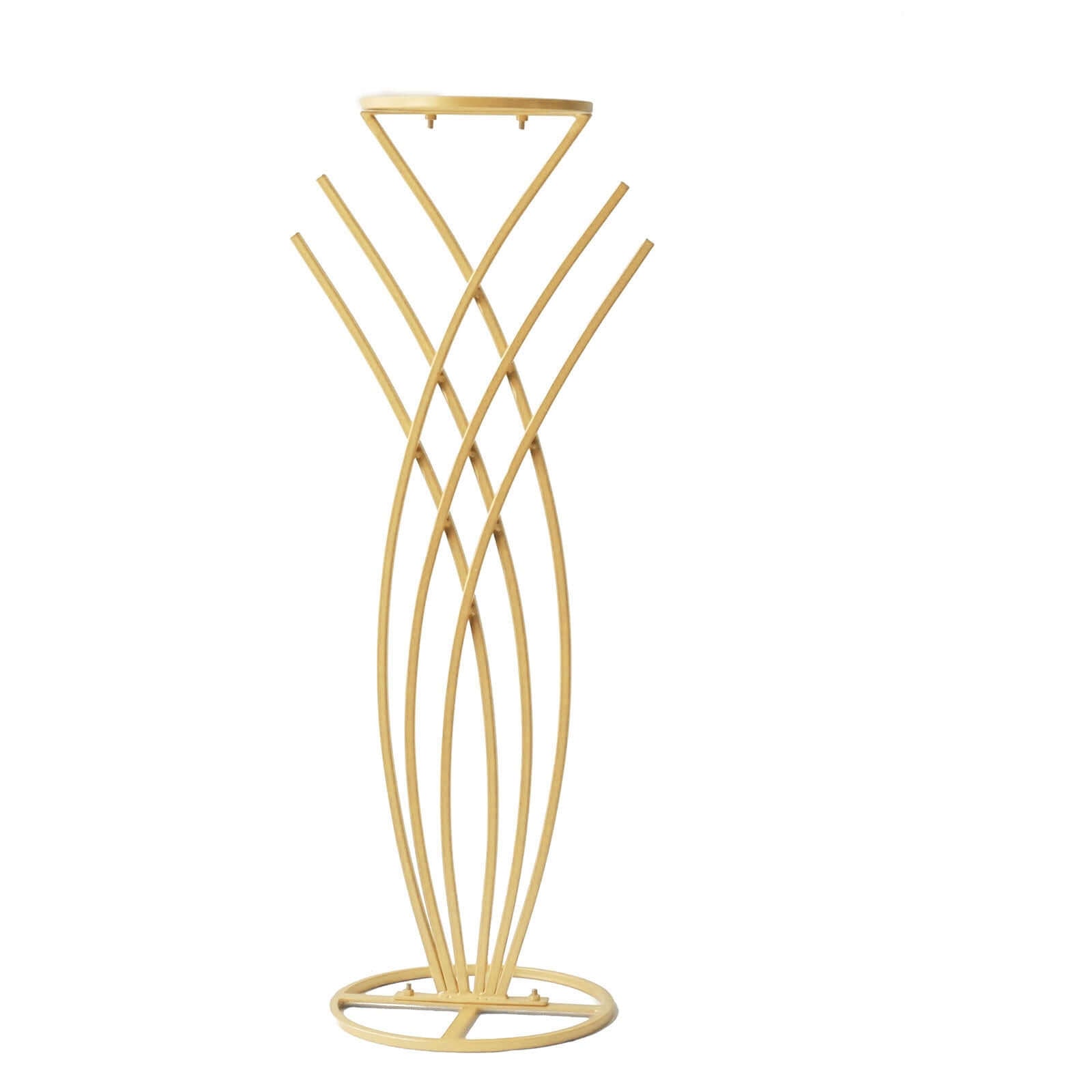 4ft Tall Gold Metal Wired Floral Display Stand in Mermaid Tail Style for Weddings