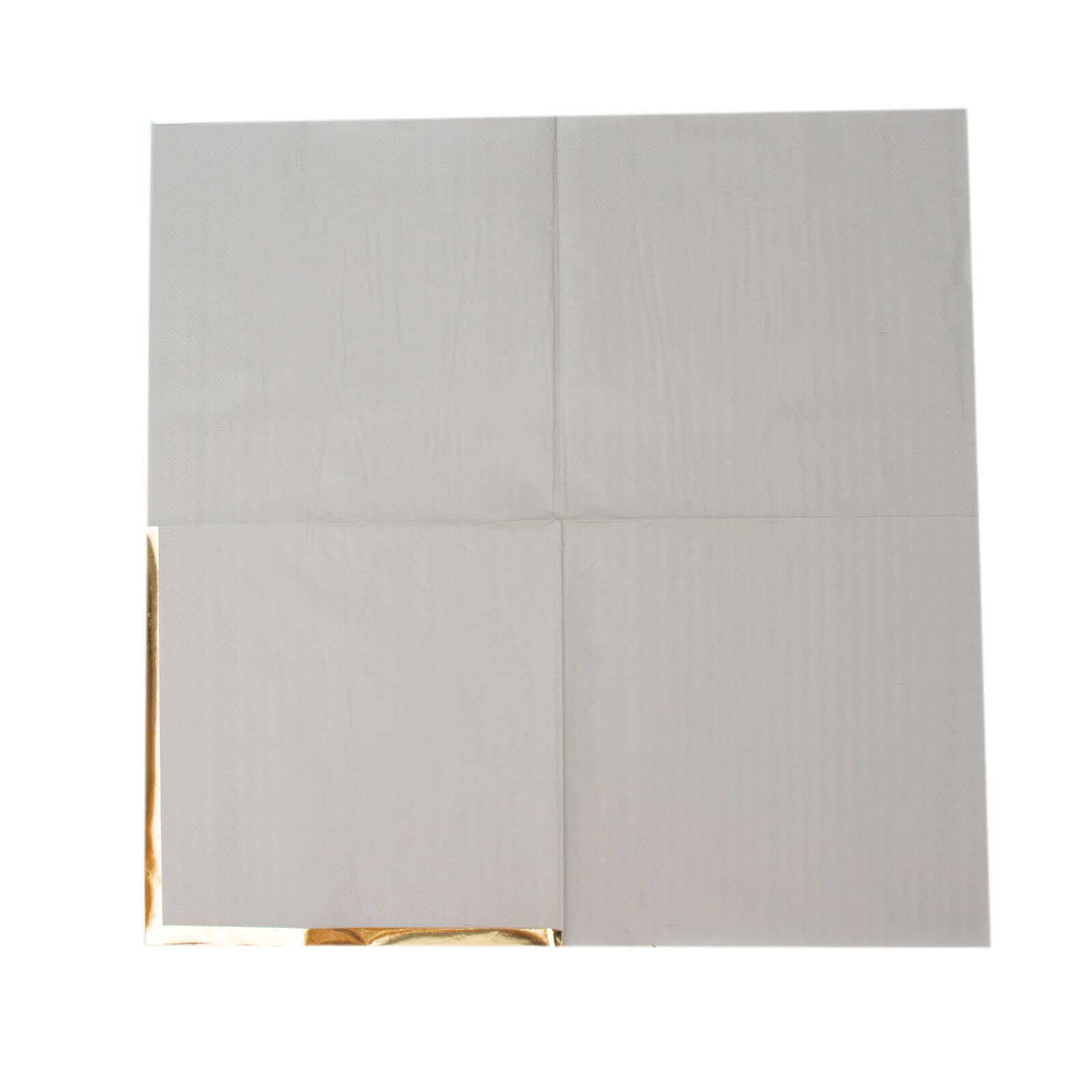 Hot! 50-Pack Disposable 2-Ply Gray Cocktail Napkins with Gold Foil Edge, 6.5x6.5