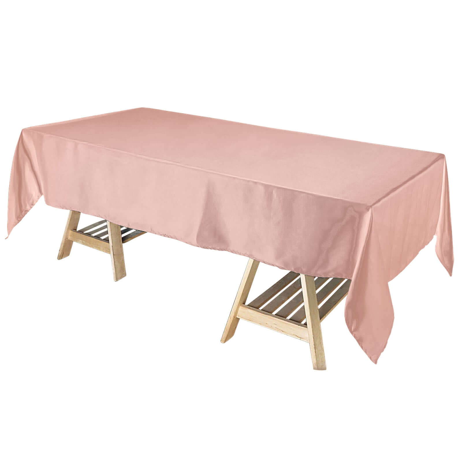 Dusty Rose Satin Rectangular 60x102 Tablecloth - Smooth & Lustrous Cover