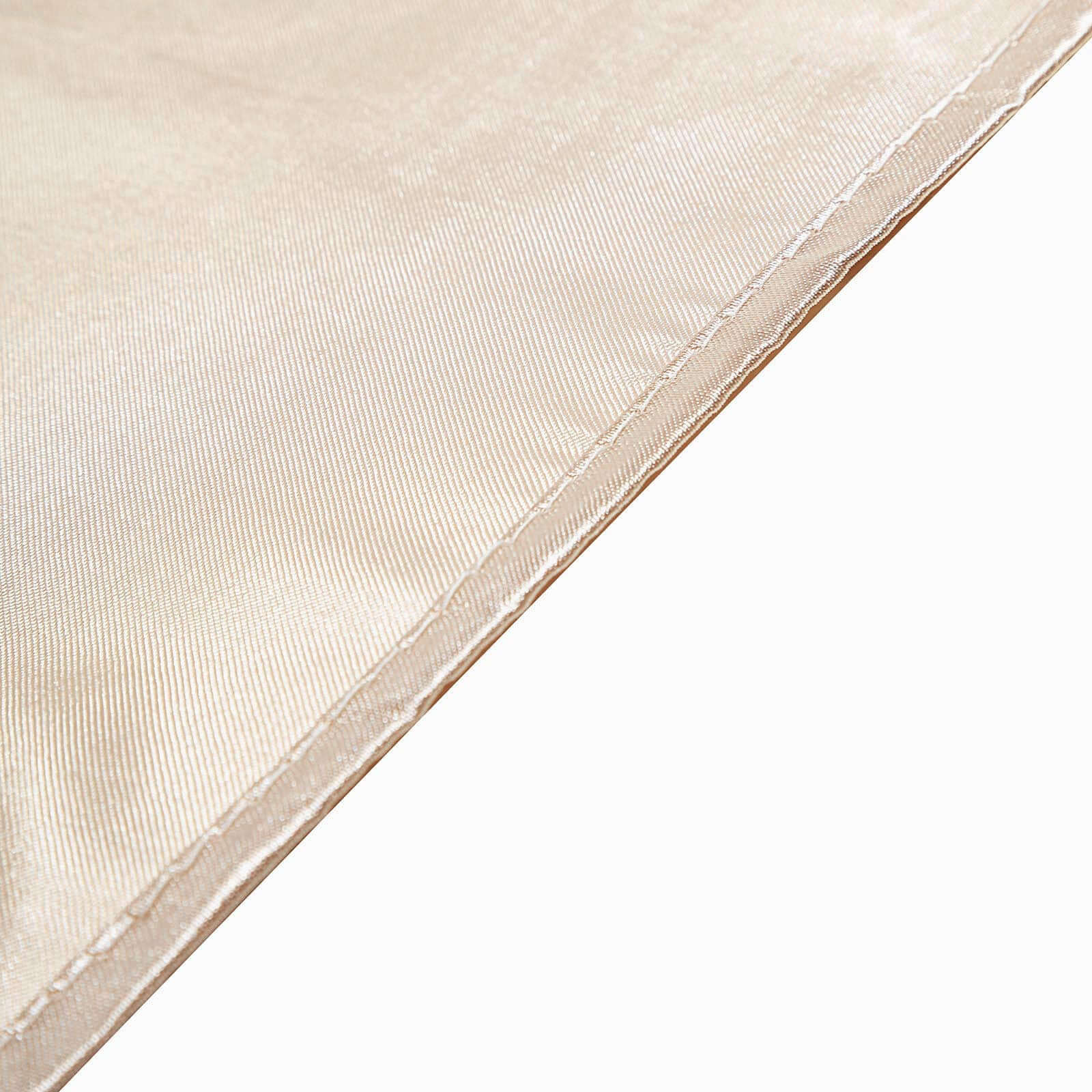 Beige Satin 60x60 Square Table Overlay - Smooth & Silky Table Cover, Great Deal
