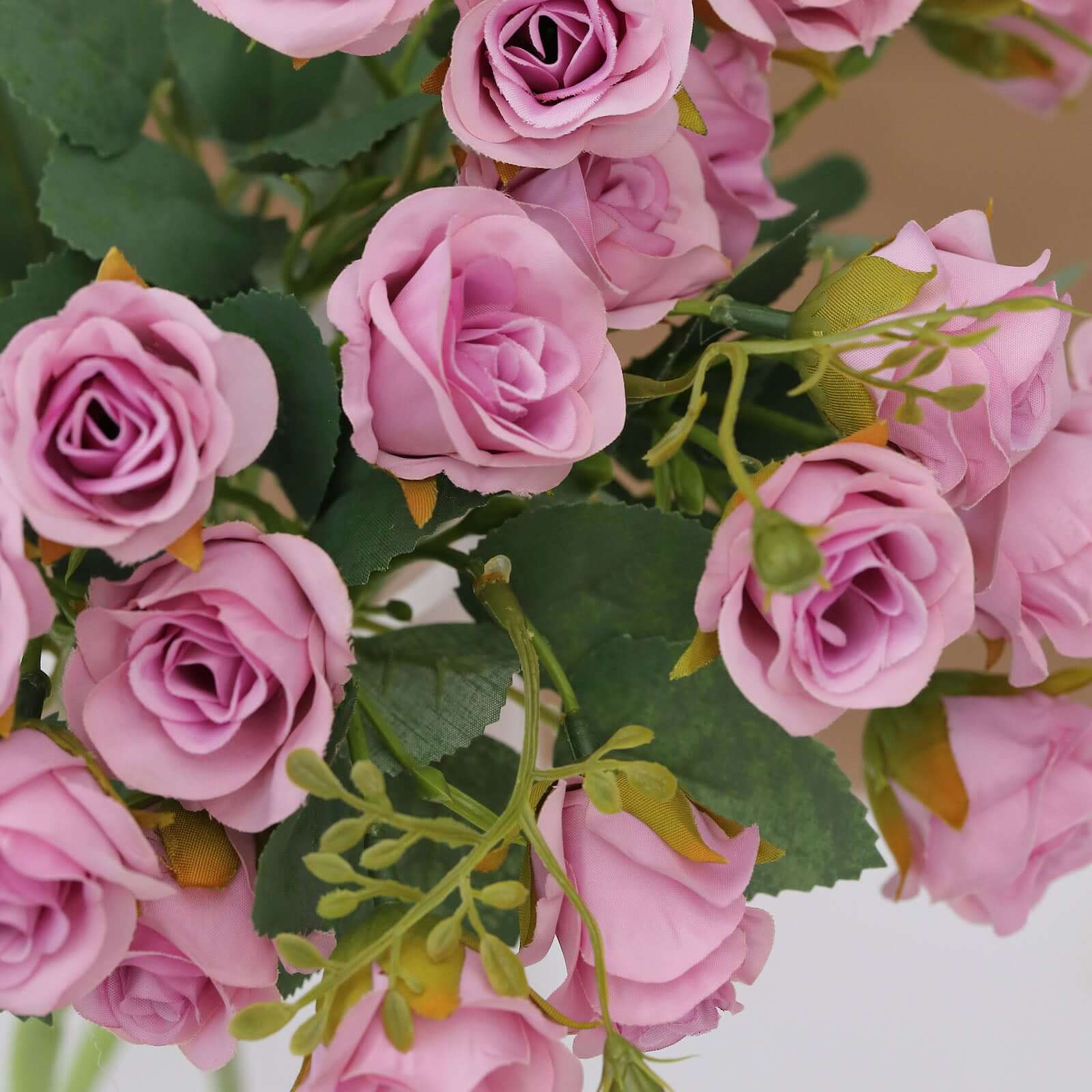 2 Pack of 12-Inch Lavender Lilac Faux Rose Flower Bouquets