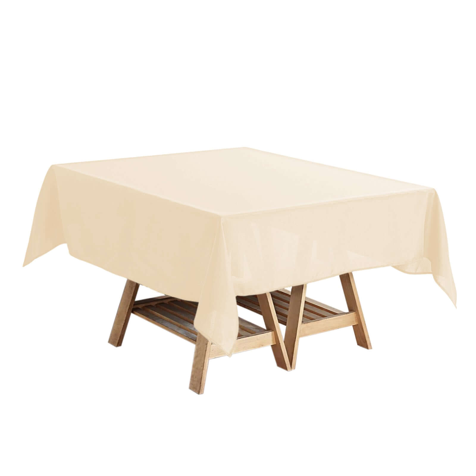 Hot Sale! 54x54 Polyester Square Beige Tablecloth - Wrinkle-Free & Durable