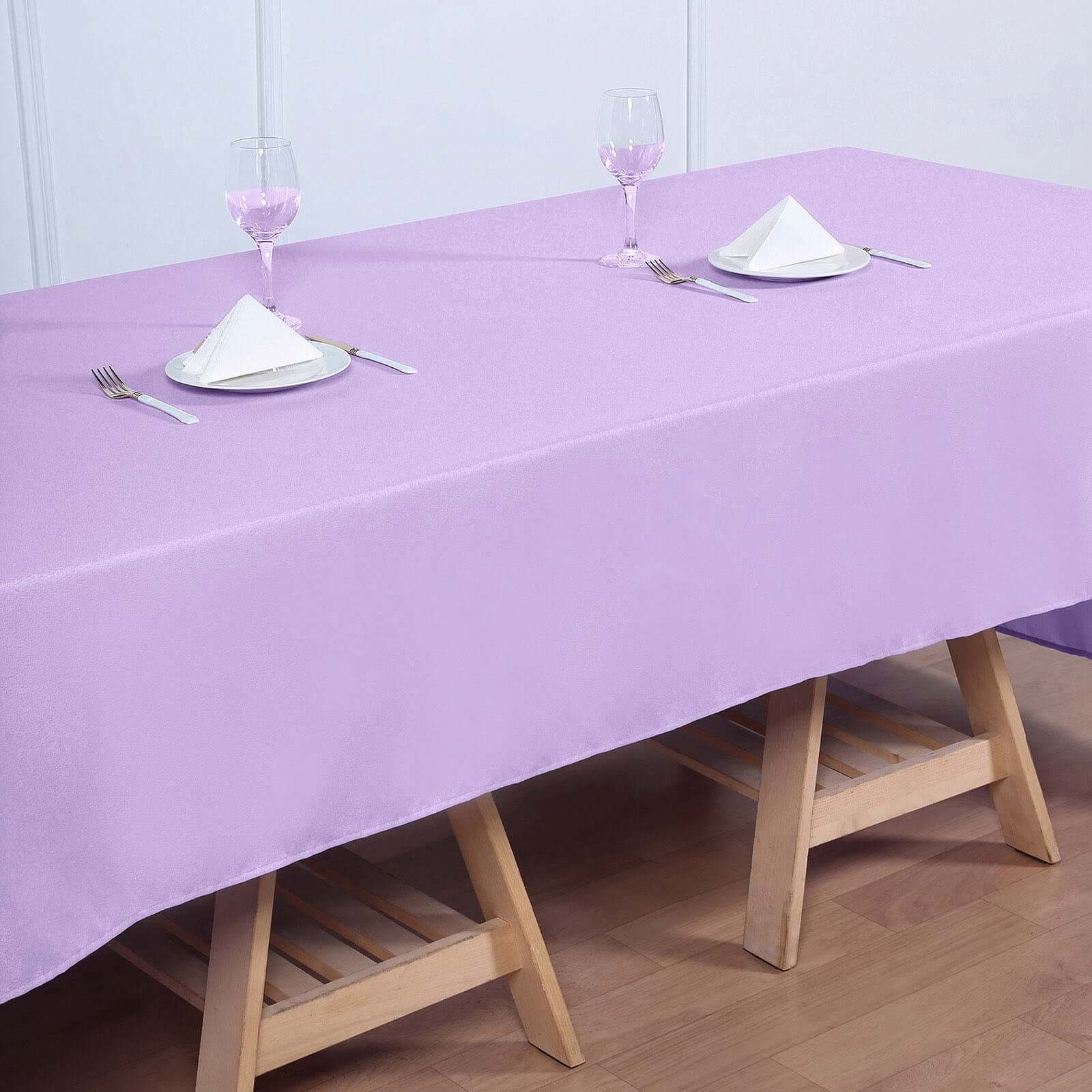 Wrinkle-Resistant Lavender Lilac Polyester Tablecloth 60x126 - Ideal for Events