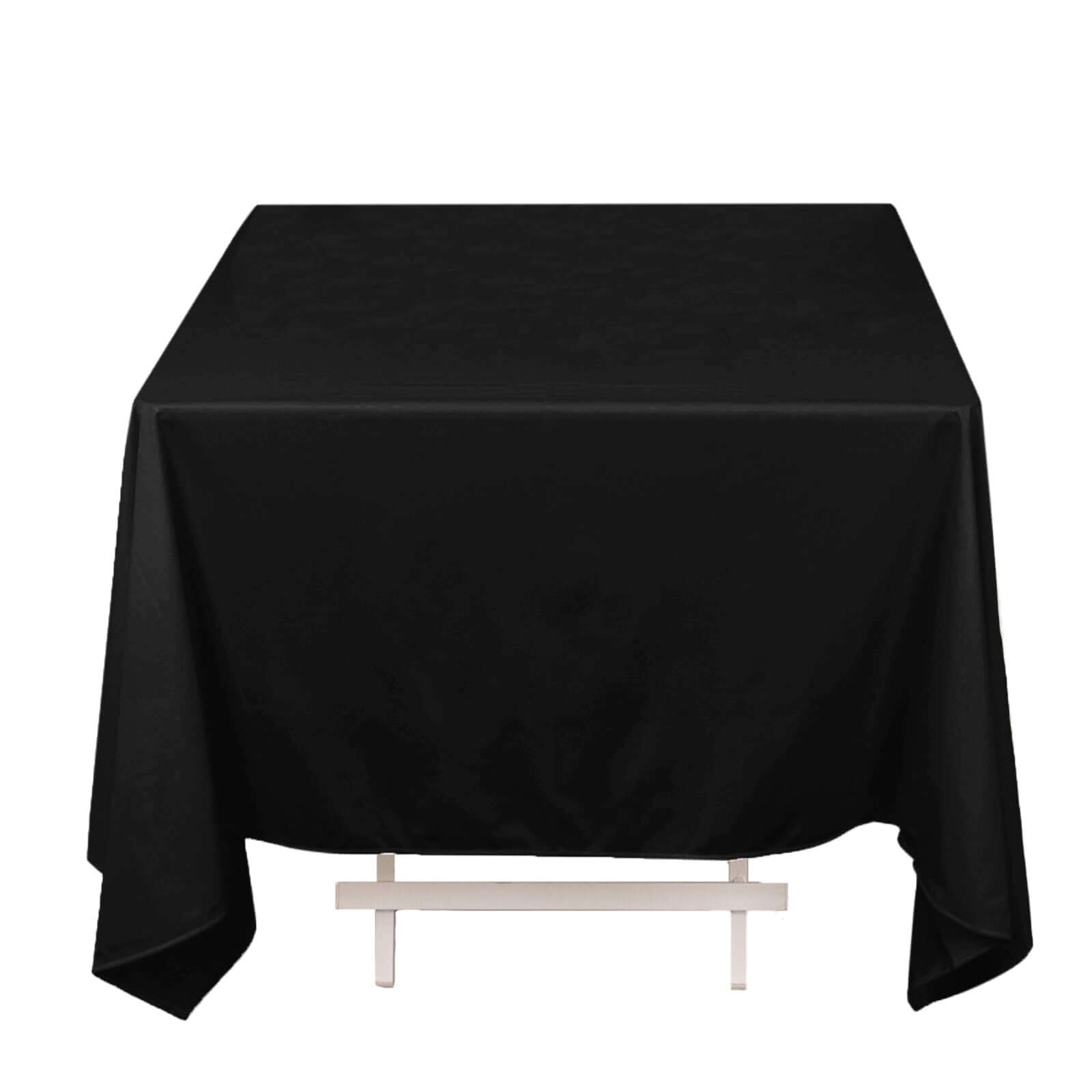 Exclusive Premium Black 70x70 Scuba Polyester Wrinkle-Free & Stain-Resistant Square Tablecloth