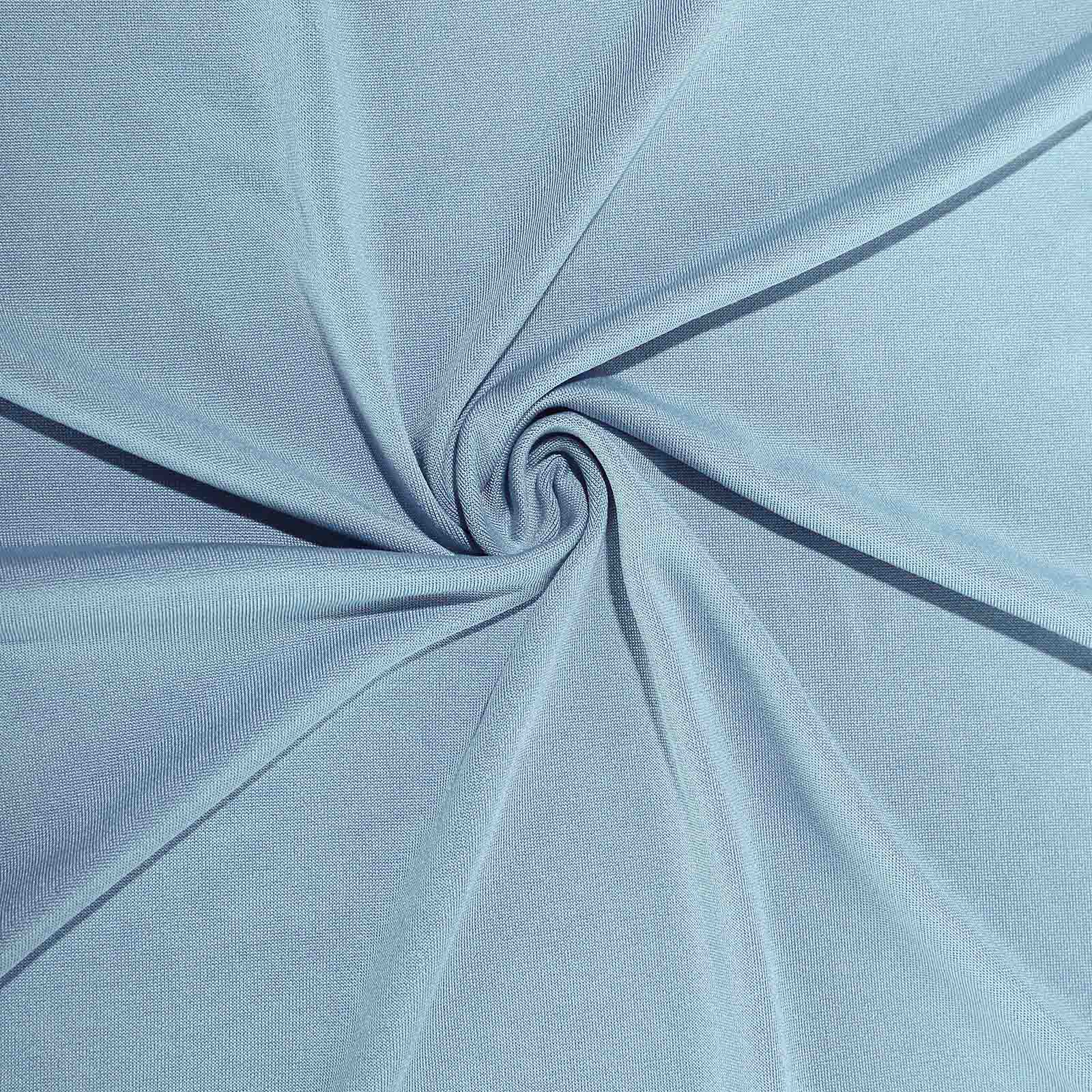 Durable 6ft Dusty Blue Stretch Spandex Rectangle Tablecloth for Events