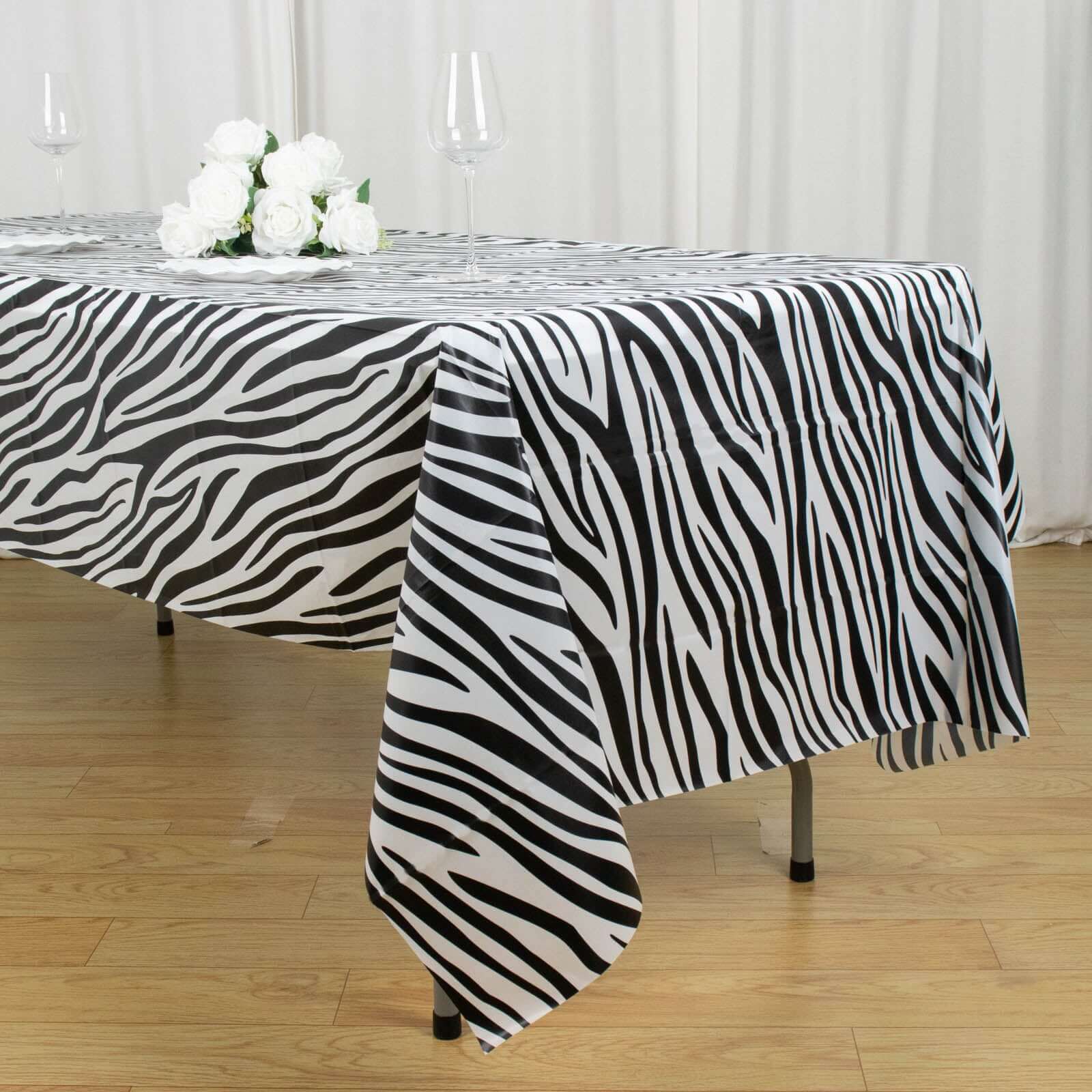5-Pack Disposable PVC Animal Theme Rectangle Table Covers - Perfect for Safari Parties