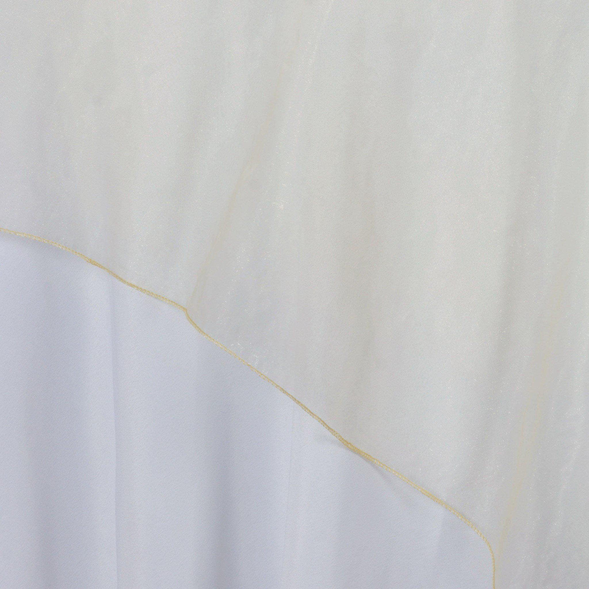 Champagne Sheer Organza Square Table Overlay - Perfect 72x72 Tablecloth Accent