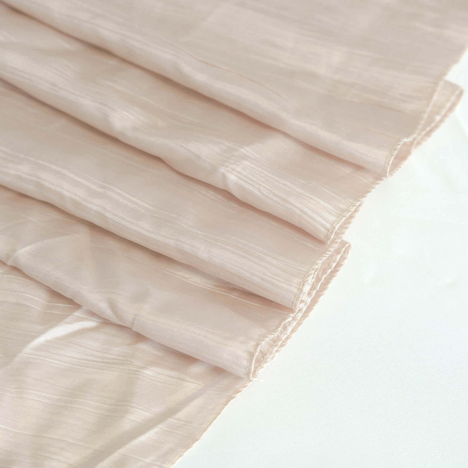 Hot Deal! Beige Seamless Accordion Crinkle Taffeta Rectangle Tablecloth 90x132
