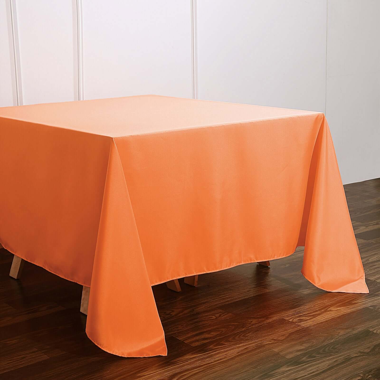 Orange 90x90 Square Polyester Table Overlay - Durable & Wrinkle-Resistant Table Cover