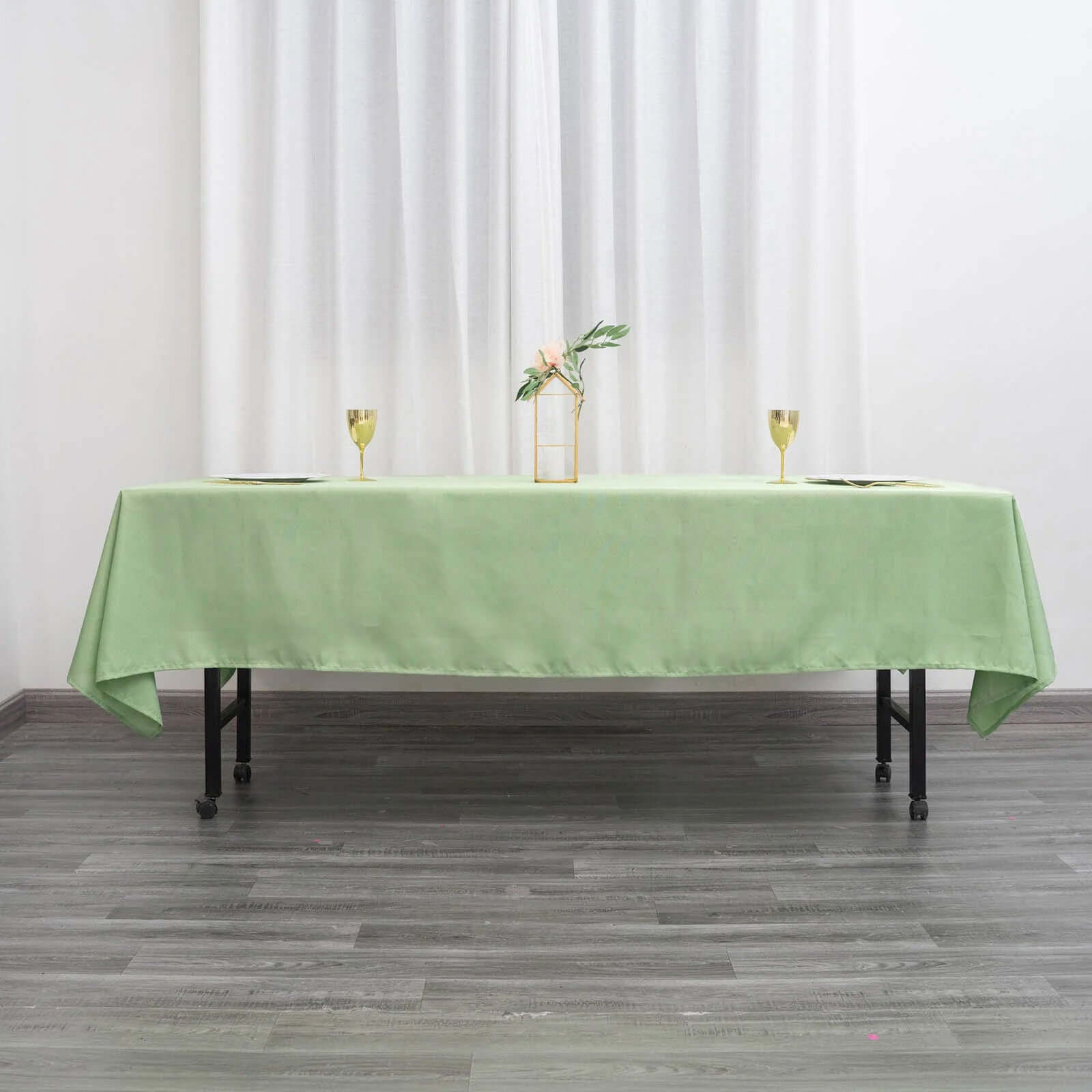 Durable and Stylish Sage Green Polyester 60x102 Rectangle Table Cover