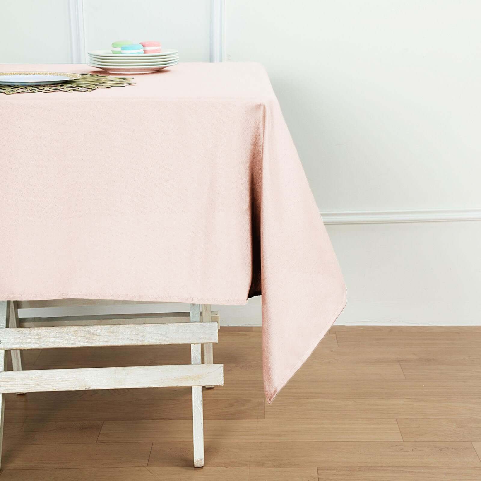 Blush 54x54 Polyester Square Tablecloth - Durable & Wrinkle-Free Table Cover