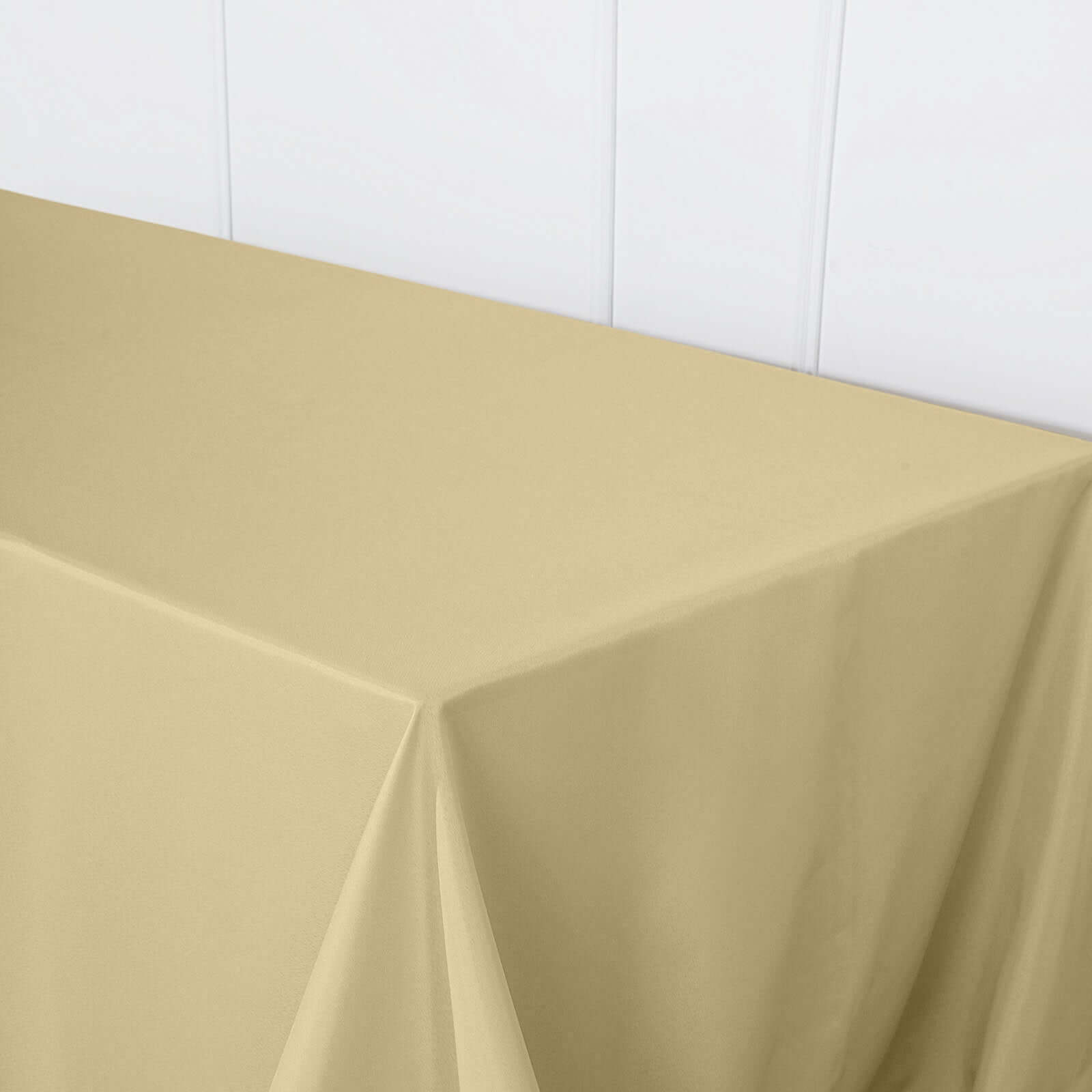 Premium Seamless Wrinkle-Resistant Polyester Rectangle Tablecloth in Champagne (90x156)