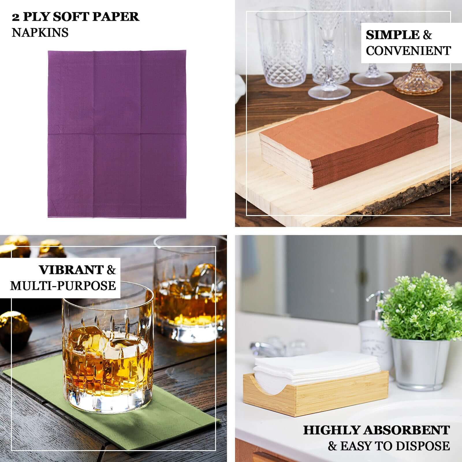 Hot Deal! 50-Pack Disposable 2-Ply Soft Turquoise Paper Cocktail and Beverage Napkins for Weddings