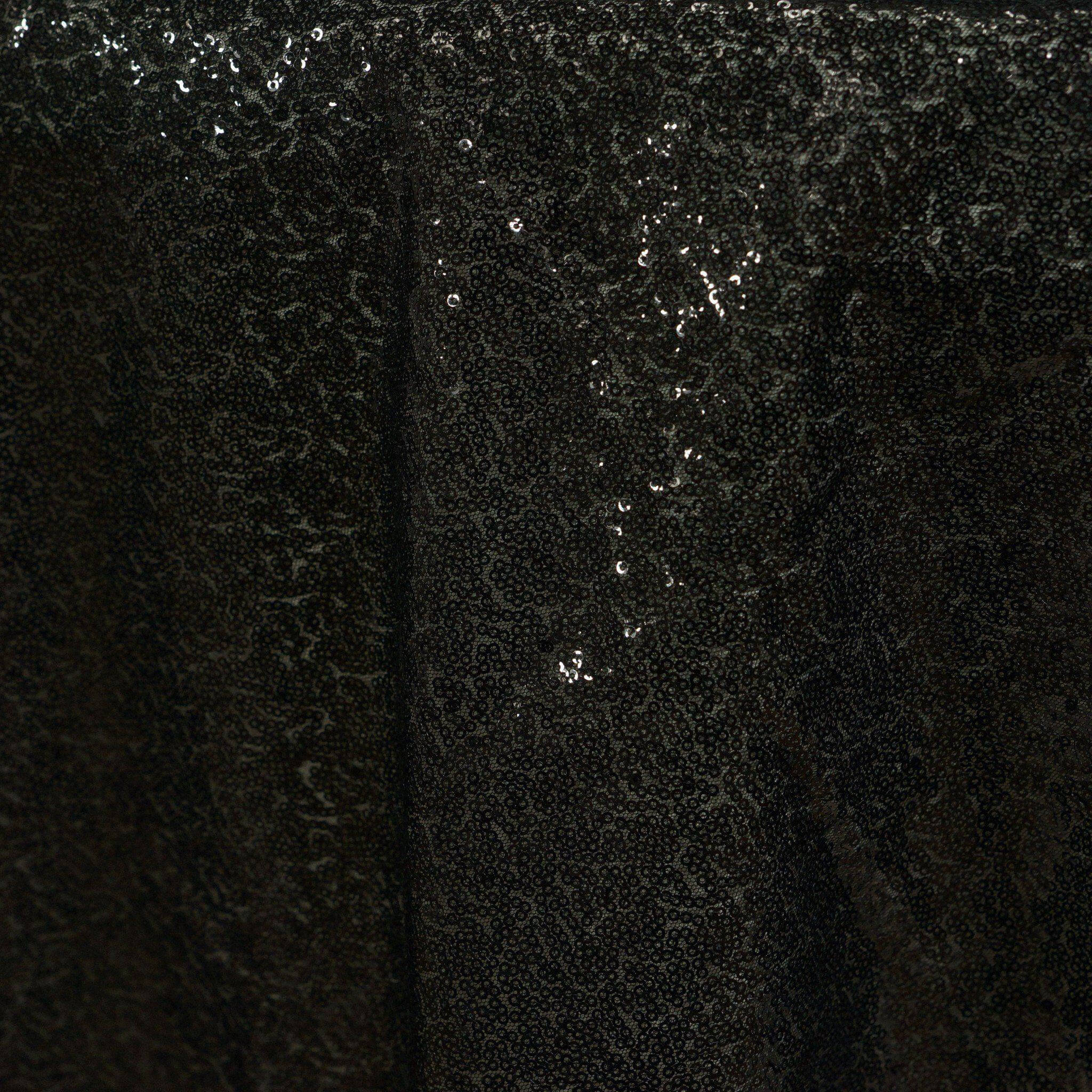 Black 72x72 Square Sequin Table Overlay - Sparkling Design for Stunning Gatherings