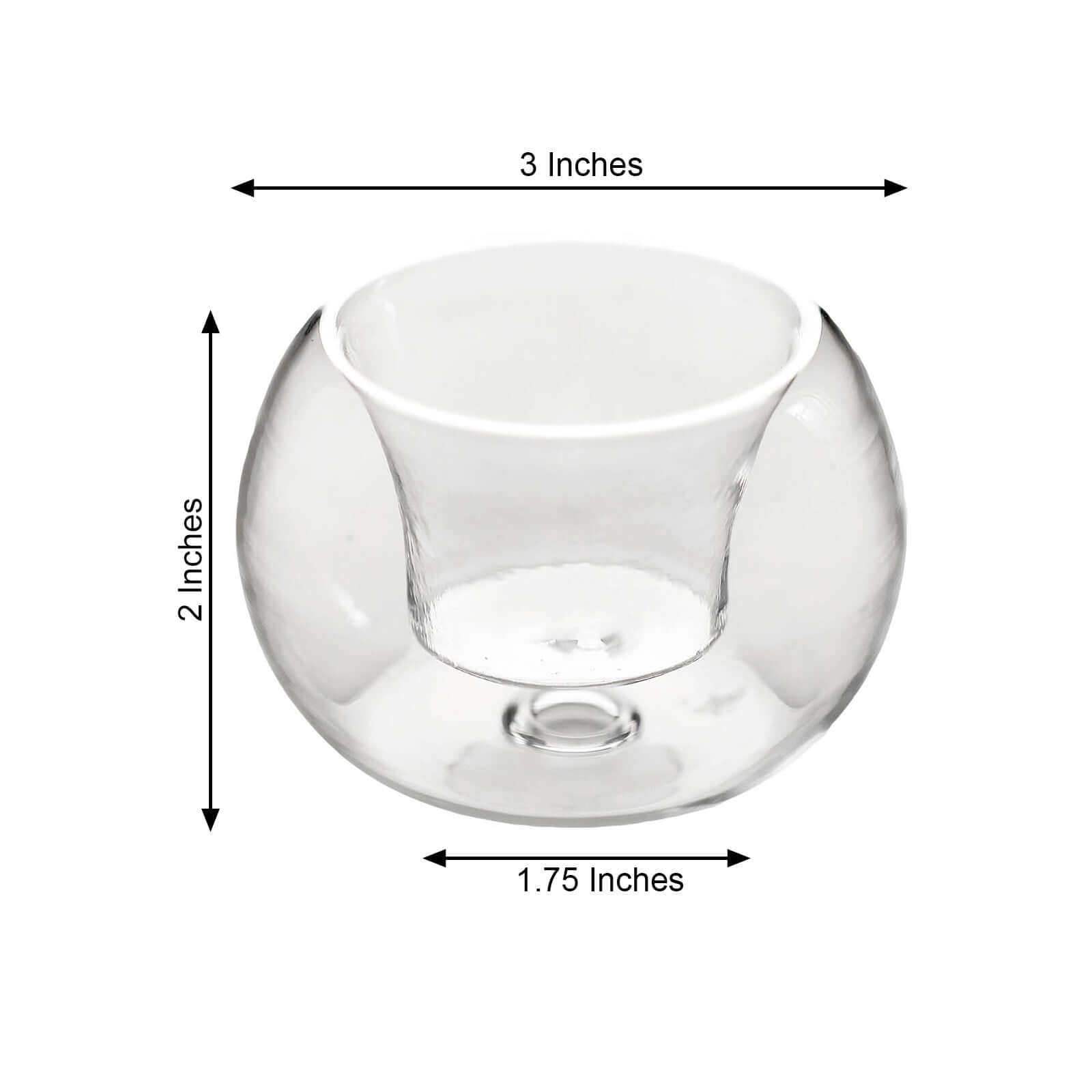 6-Piece Crystal Clear Glass Globe Votive Candle Holders for Events
