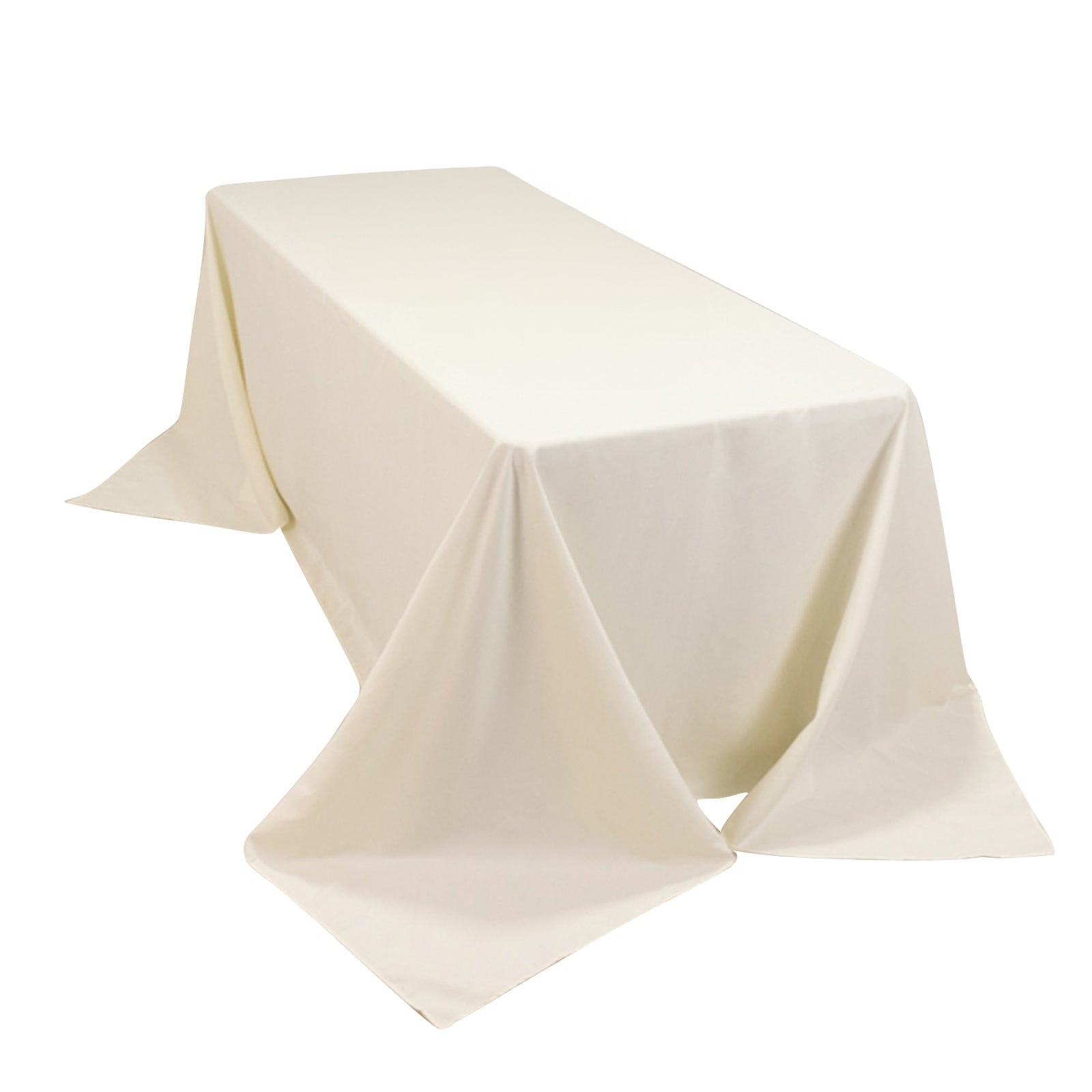 Ivory Seamless Wrinkle - Resistant 90x132 Cotton Blend Rectangle Tablecloth