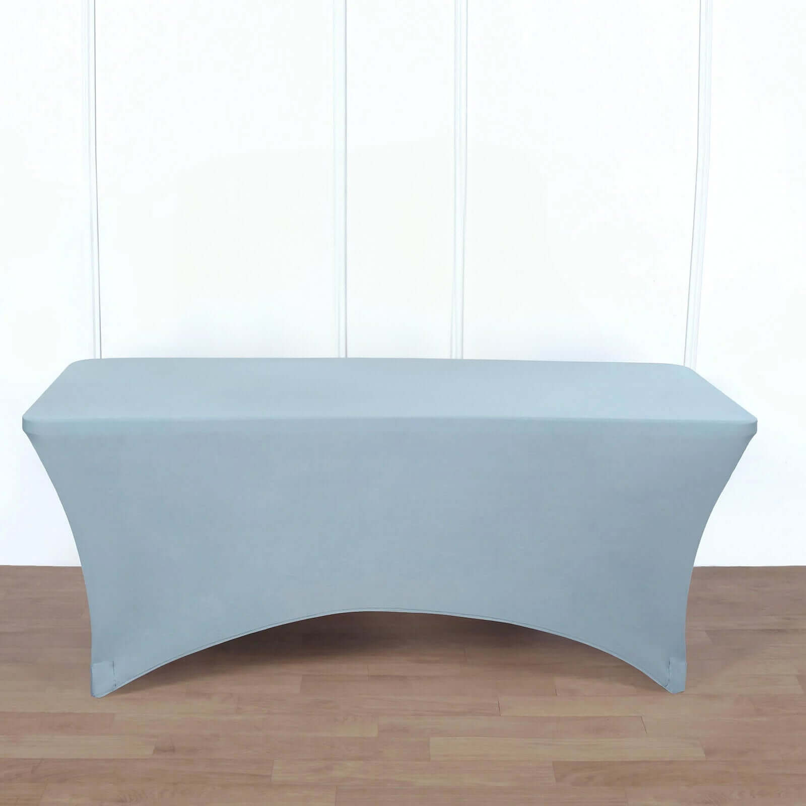 Durable 6ft Dusty Blue Stretch Spandex Rectangle Tablecloth for Events