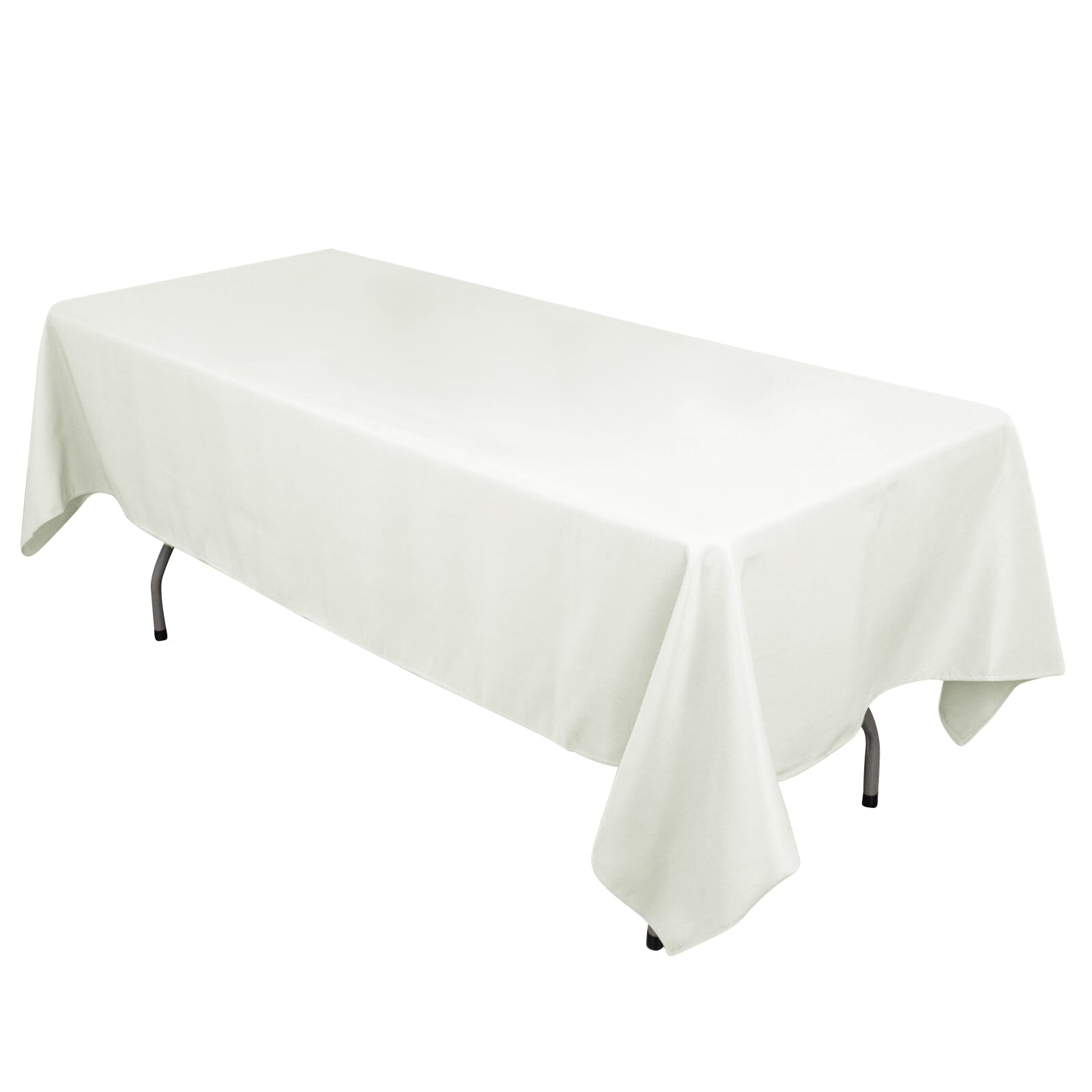 Ivory Wrinkle-Resistant 60x102 Cotton Blend Rectangle Tablecloth - Ideal for Events