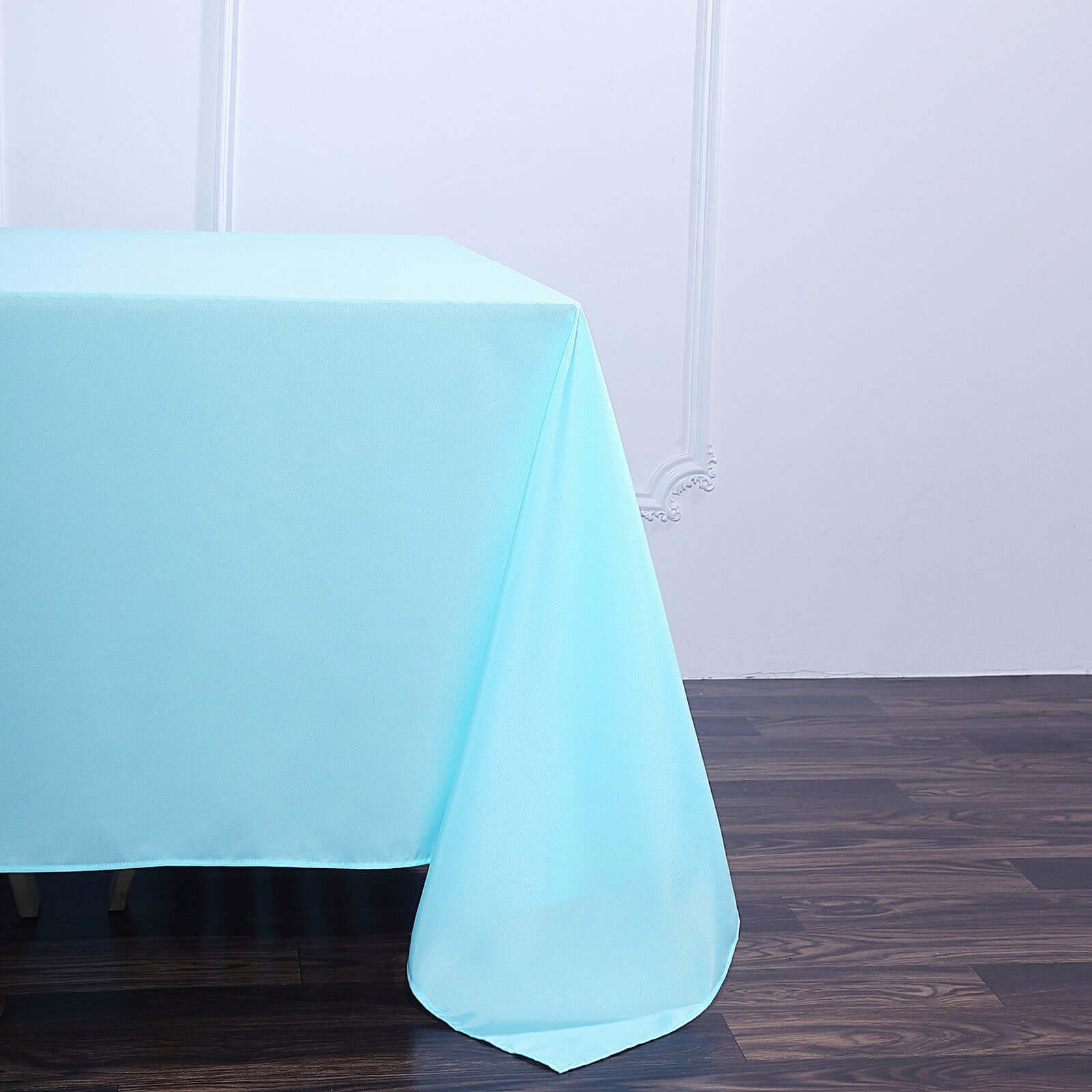 Light Blue 90x90 Square Polyester Tablecloth - Durable & Wrinkle-Free
