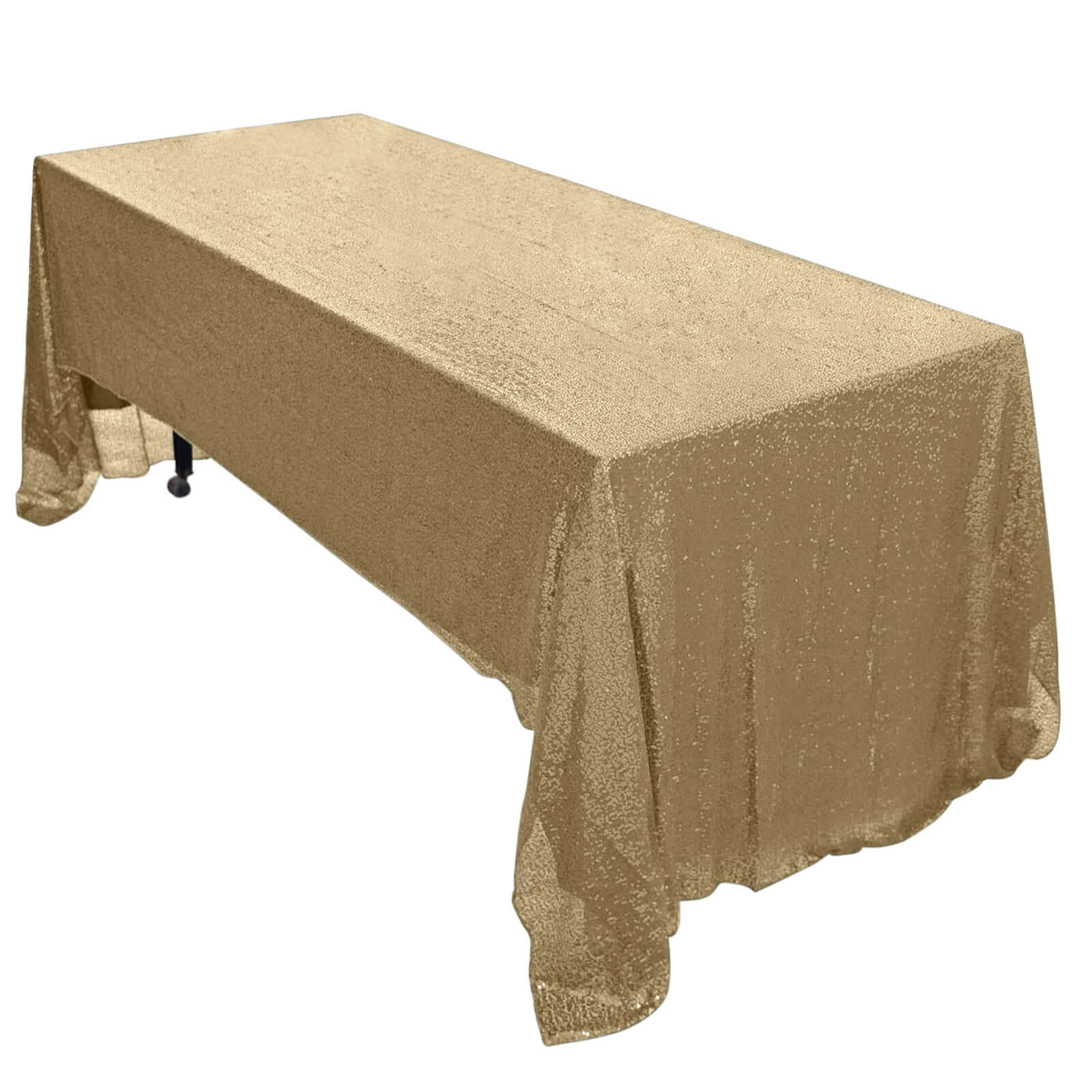 Champagne Sequin Rectangle Tablecloth 60x126 - Sparkling Table Cover