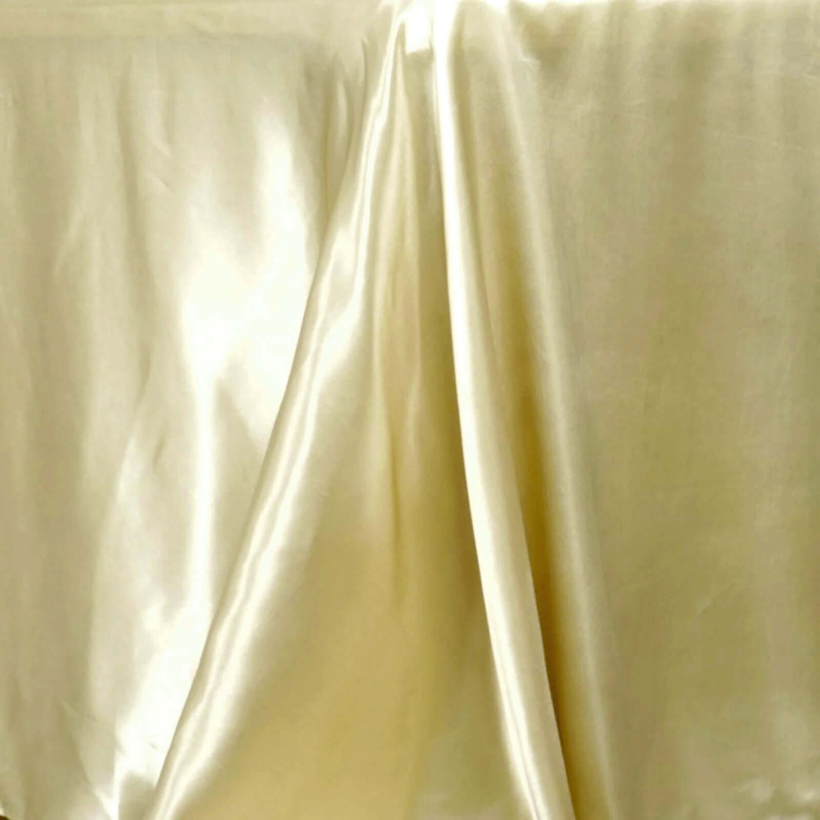 Exclusive Seamless Satin Champagne Tablecloth, 90x156 Inches, Ideal for Events