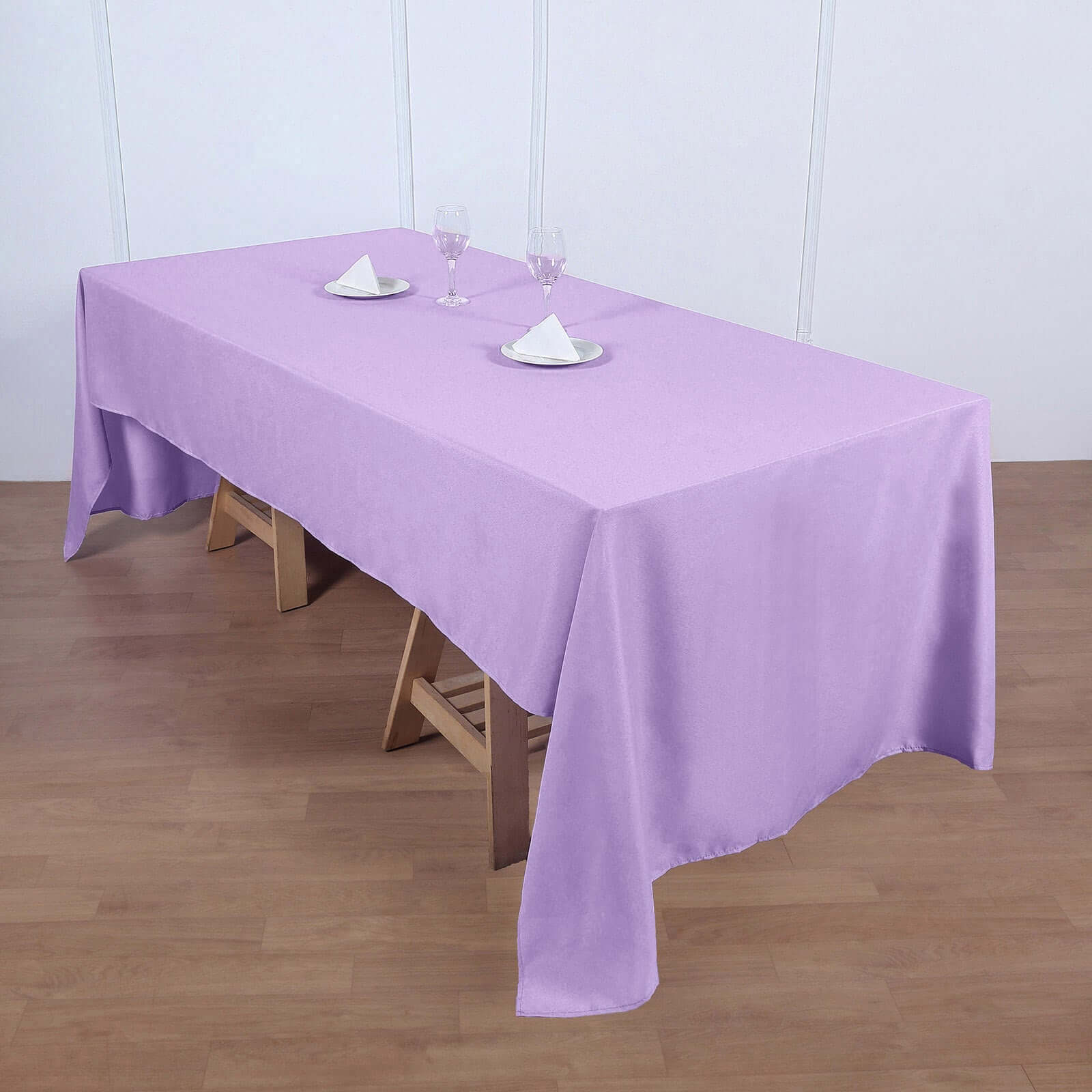 Wrinkle-Resistant Lavender Lilac Polyester Tablecloth 60x126 - Ideal for Events