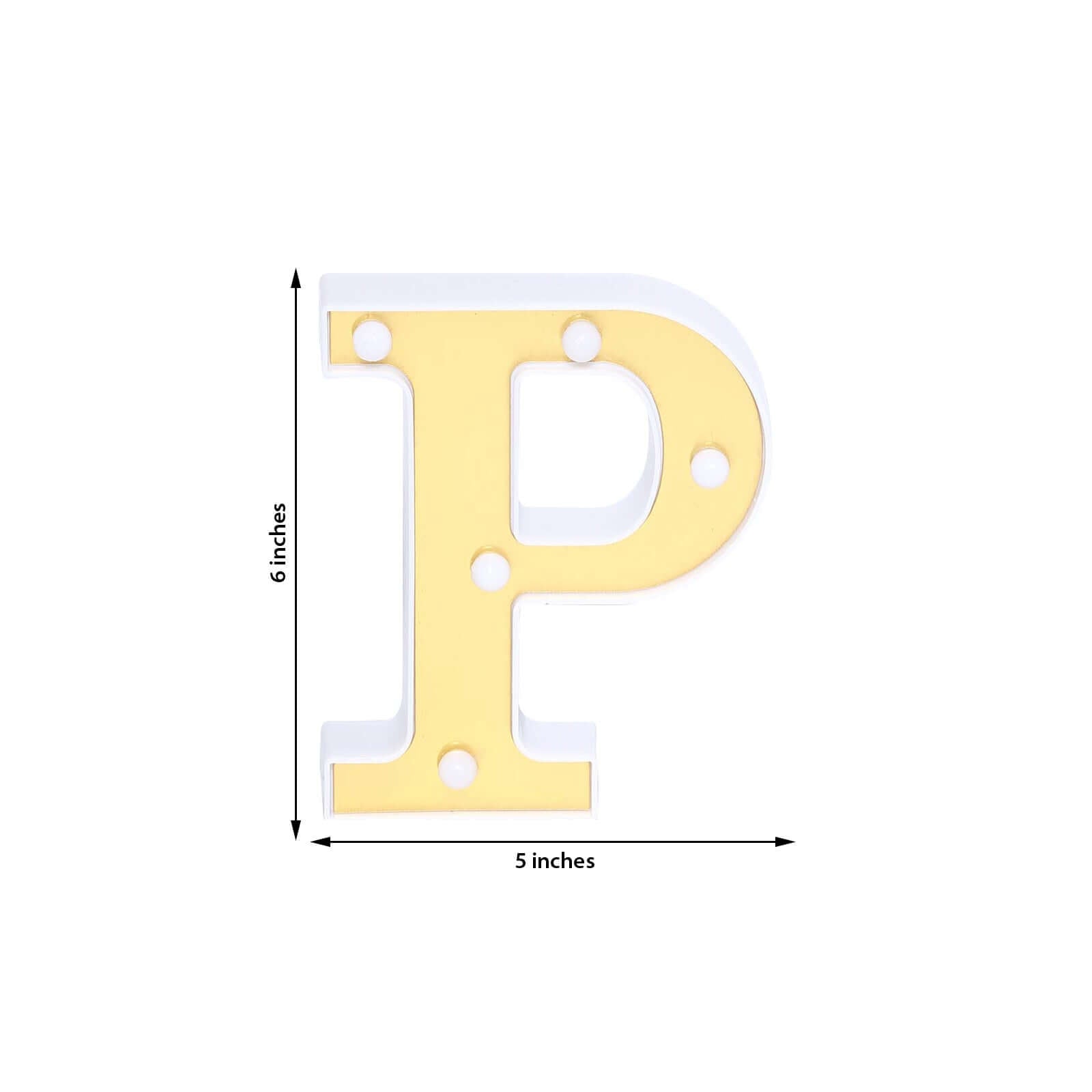 Hot! 3D Gold Marquee Letter P with 5 Warm White LED Lights - Ideal Event Decor, 6'