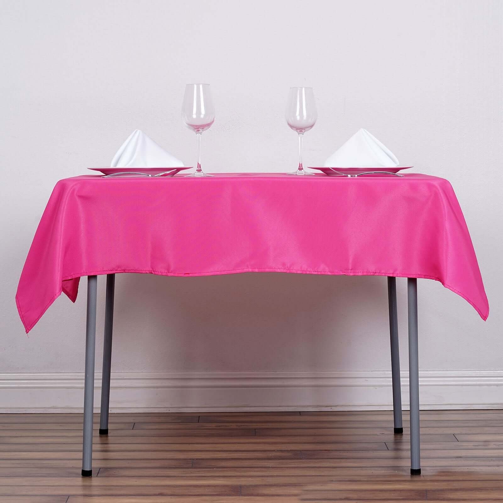 Durable & Wrinkle-Resistant Fuchsia 54x54 Polyester Square Tablecloth