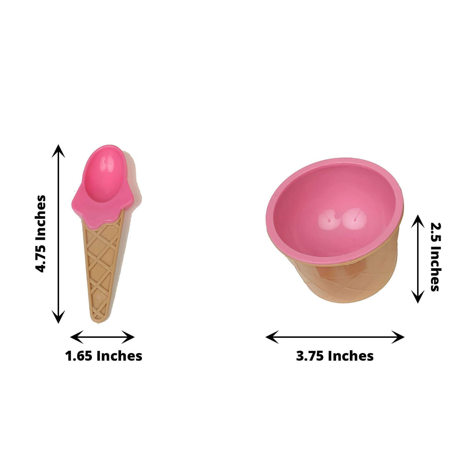 Set of 6 BPA-Free Plastic Dessert Cups with Waffle Design in Blue, Green, Pink & Matching Spoons