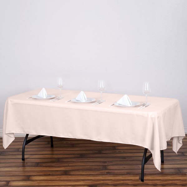 Stylish and Durable Blush Polyester Rectangle Tablecloth, 60x102 - Perfect for Any Occasion