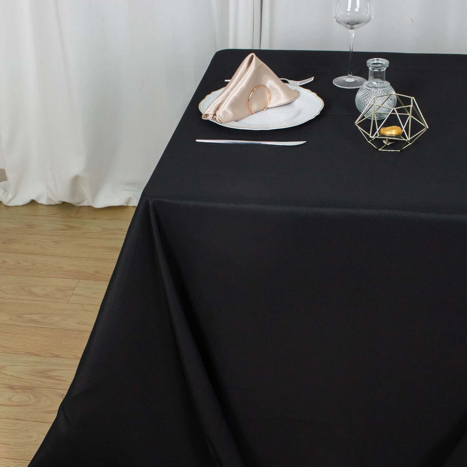 Hot Deal! 90x90 Black 220GSM Wrinkle-Resistant Premium Polyester Square Tablecloth