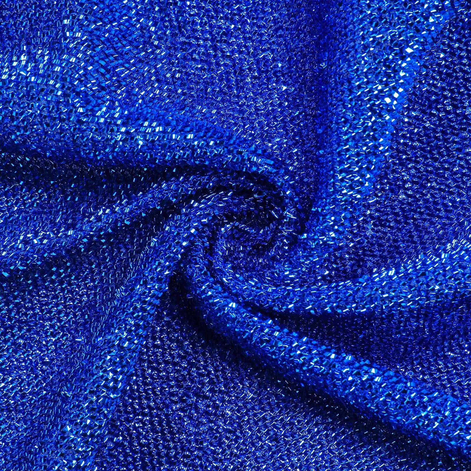 Hot Deal! 7.5ft Royal Blue Metallic Shimmer Tinsel Spandex 2-Sided Wedding Arch Photo Backdrop