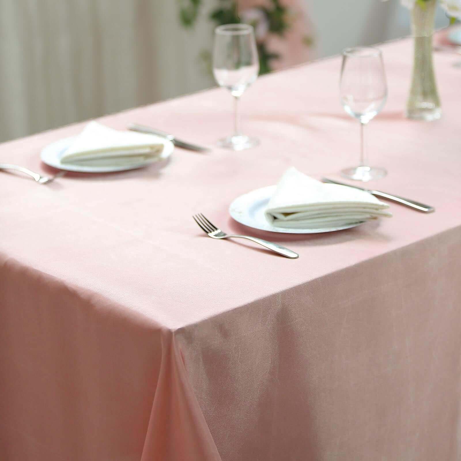 Dusty Rose Satin Rectangular 60x102 Tablecloth - Smooth & Lustrous Cover
