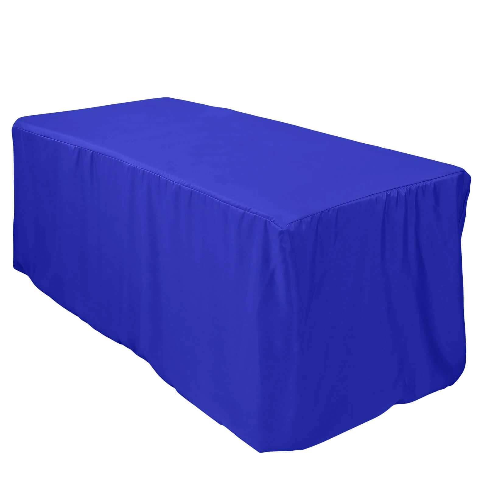Royal Blue Fitted Polyester Rectangle Tablecloth - Durable, Easy - Care for 6FT Tables