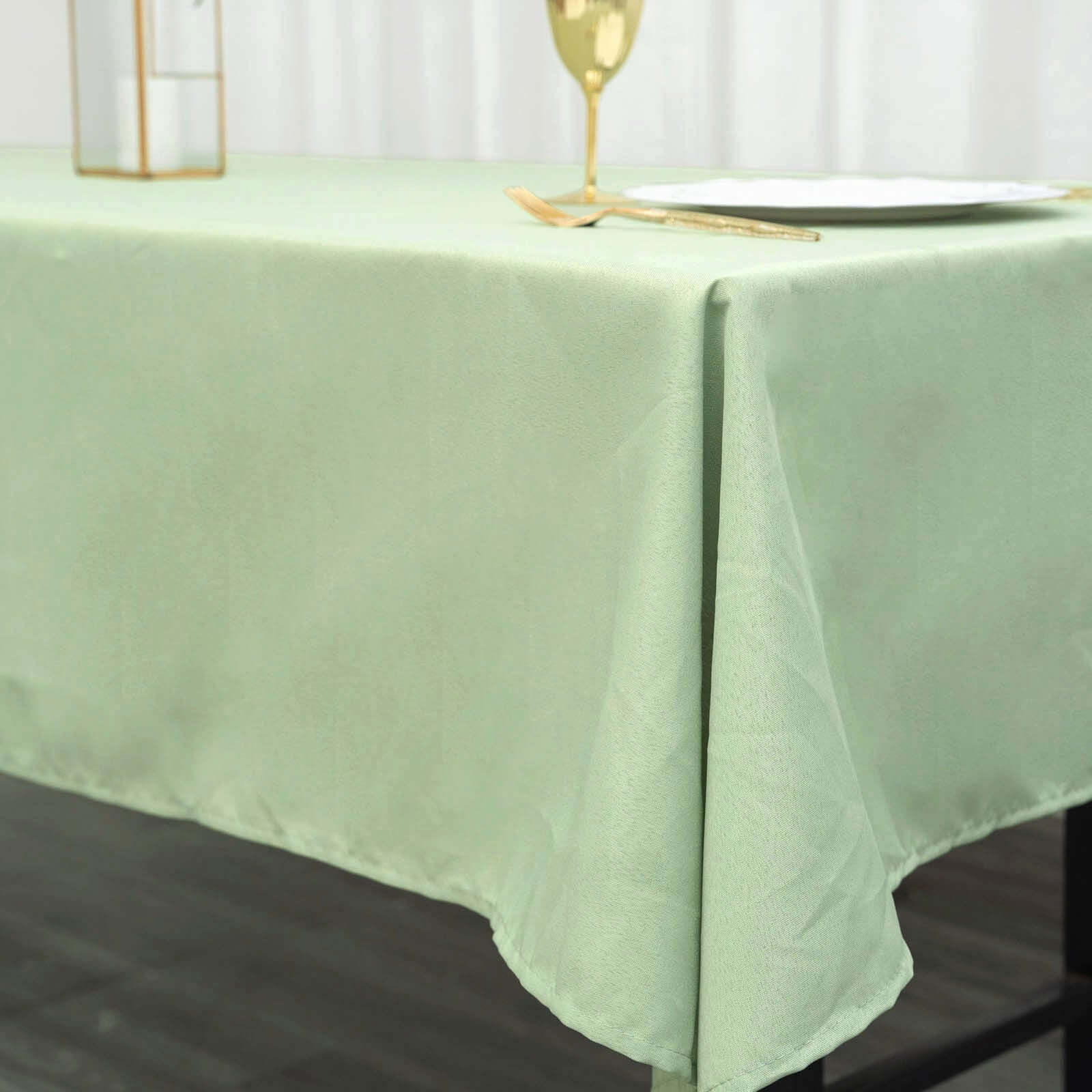 Durable and Stylish Sage Green Polyester 60x102 Rectangle Table Cover