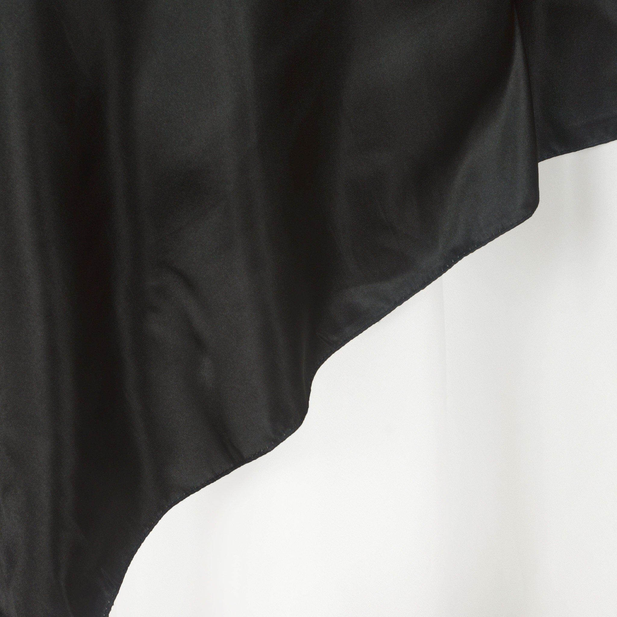 Black Satin 90x90 Square Table Overlay - Smooth Finish Topper