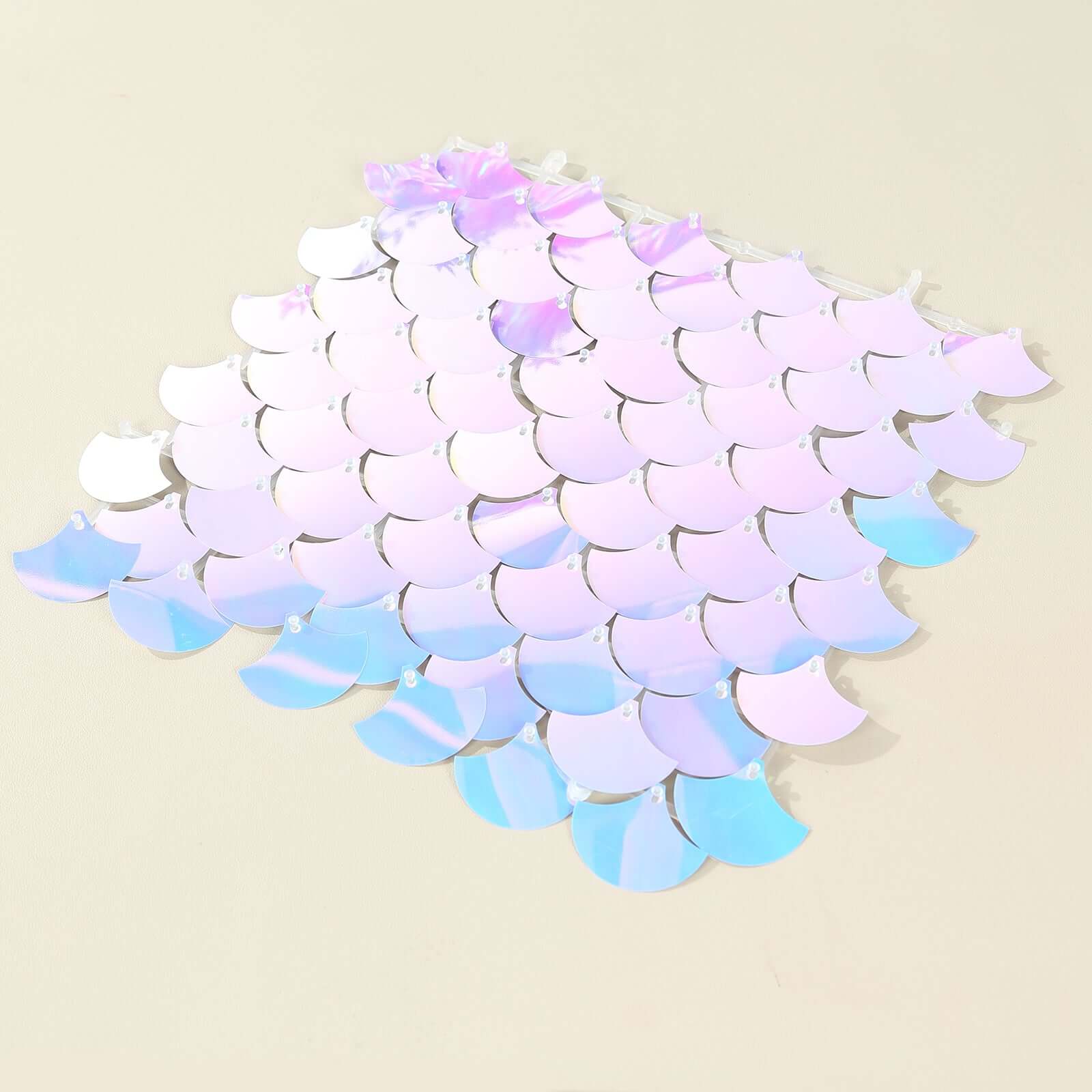 24sq.ft Iridescent Blue Sequin Mermaid Wall Backdrop - 24 Party Décor Panels