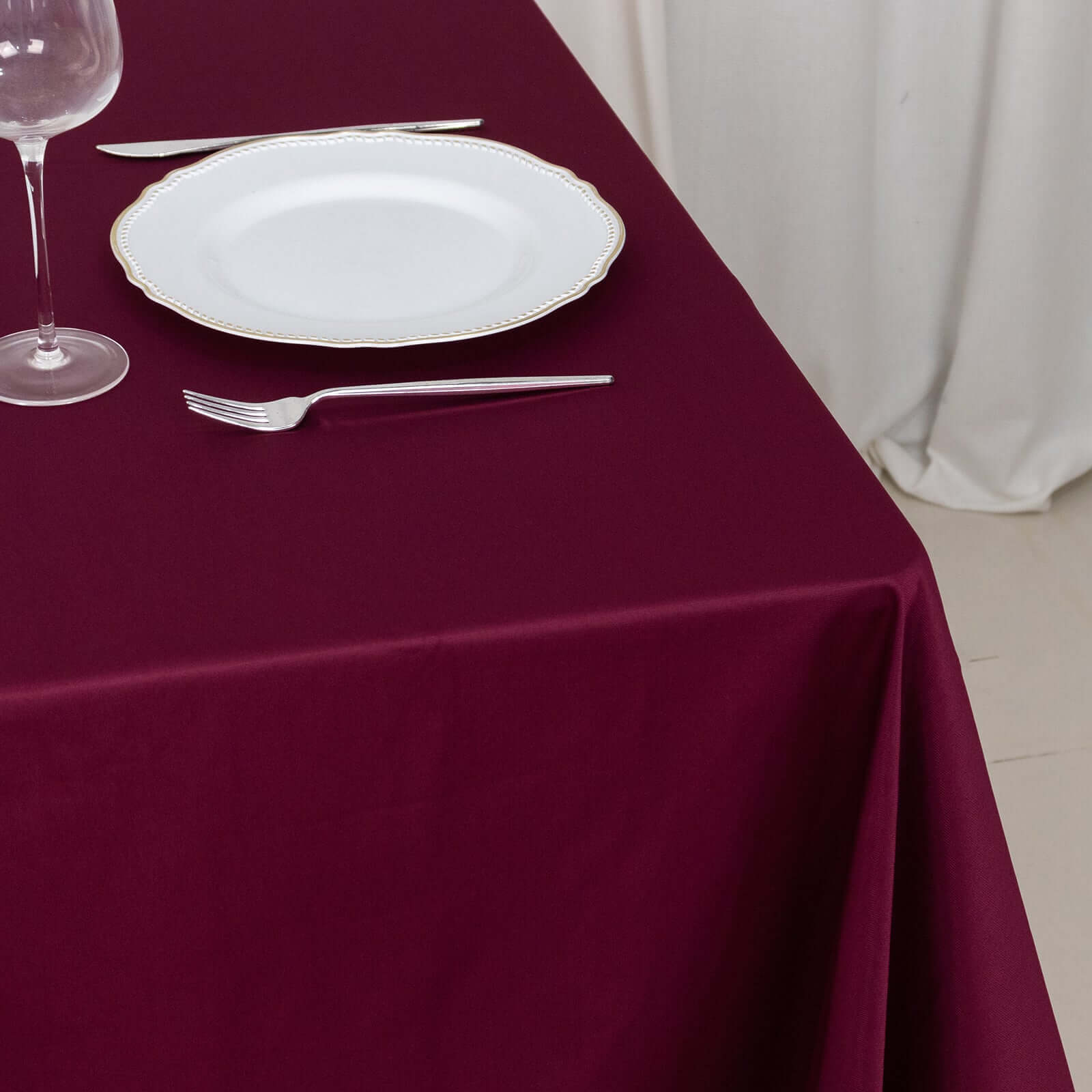 Burgundy 70x70 Premium Wrinkle-Free & Stain-Resistant Scuba Square Tablecloth