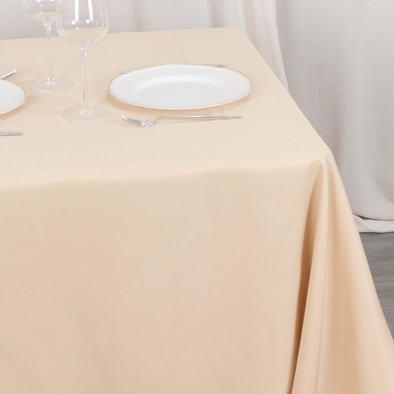 Exclusive Beige 70x70 220GSM Wrinkle-Resistant Polyester Square Tablecloth