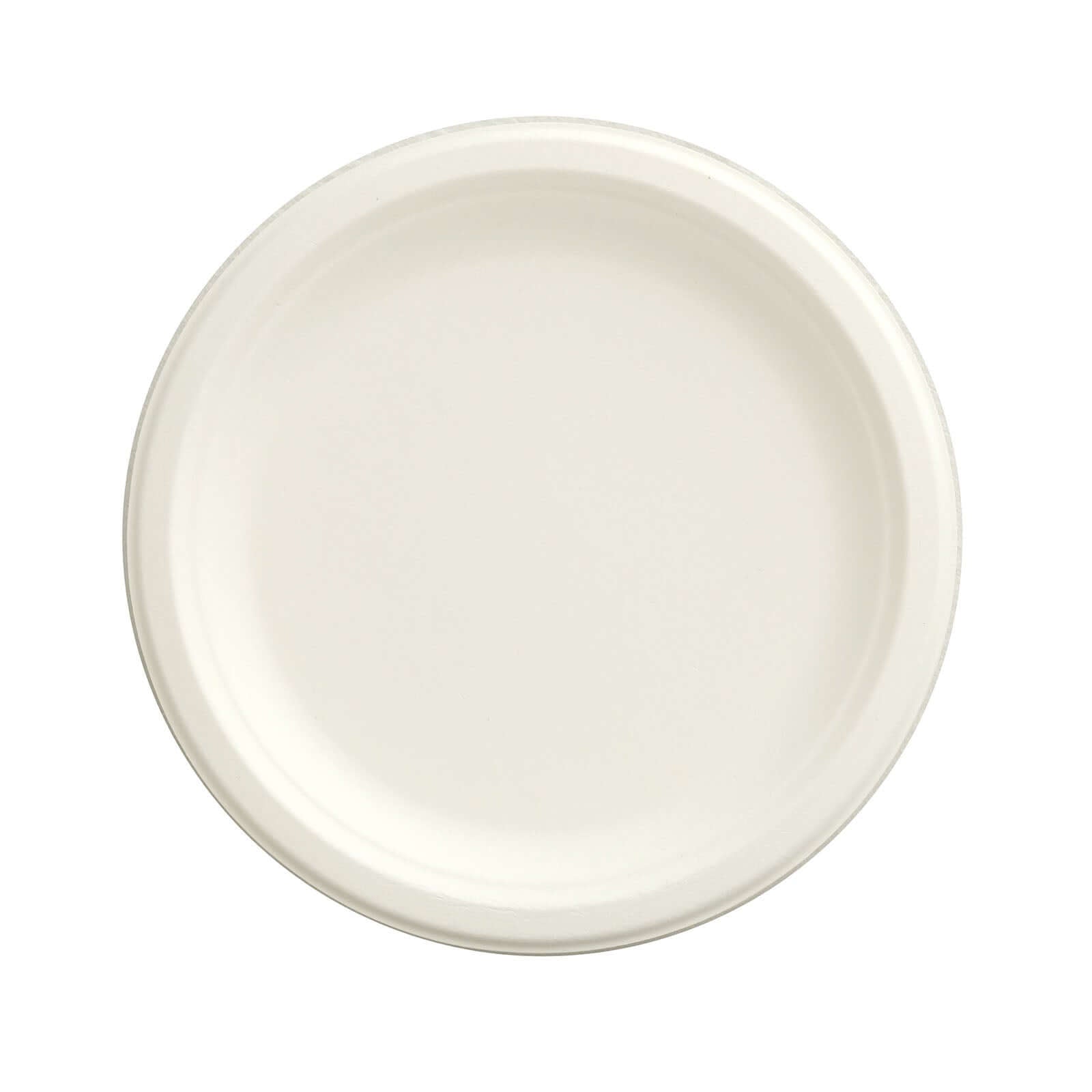 Hot Deal! 50-Pack Biodegradable White Round 9-Inch Bagasse Dinner Plates for Outdoor Parties