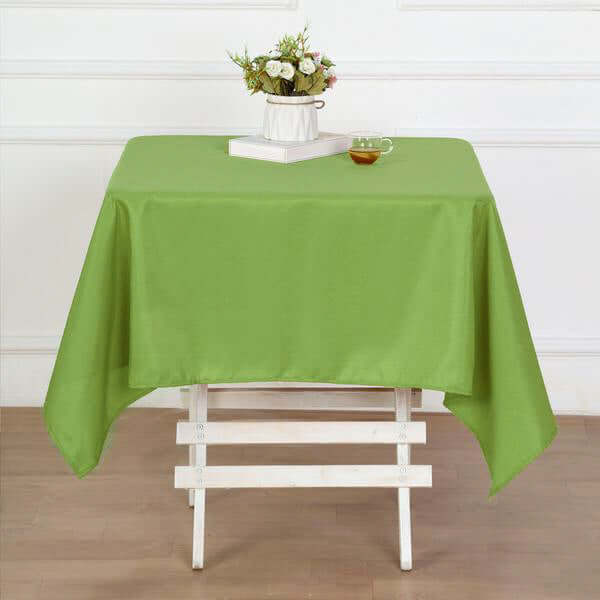 Apple Green 54x54 Polyester Square Table Overlay - Wrinkle-Free & Durable